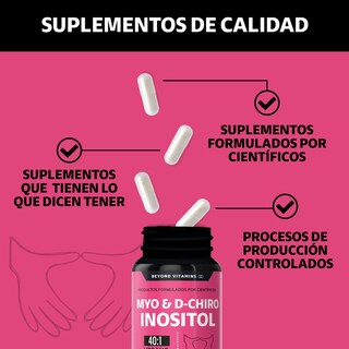 Foto 4 | Suplemento Alimenticio Beyond Vitamins Myo Y D-chiro Inositol Puro 180 Cápsulas