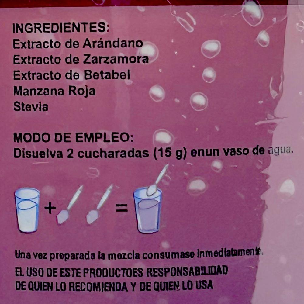 Foto 4 pulgar | Jugo Rojo Polvo Ypenza Sabor Arándano y Jamaica sin Azúcar 1.1 kg