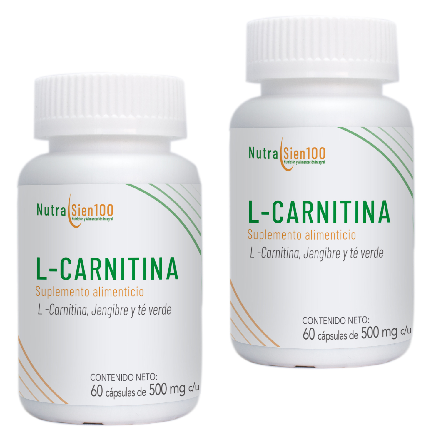 Carnitina Cápsulas Con Jengibre Y Té Verde. Termogénico. Nutrasien100. Ingredientes Naturales. 120 Cápsulas