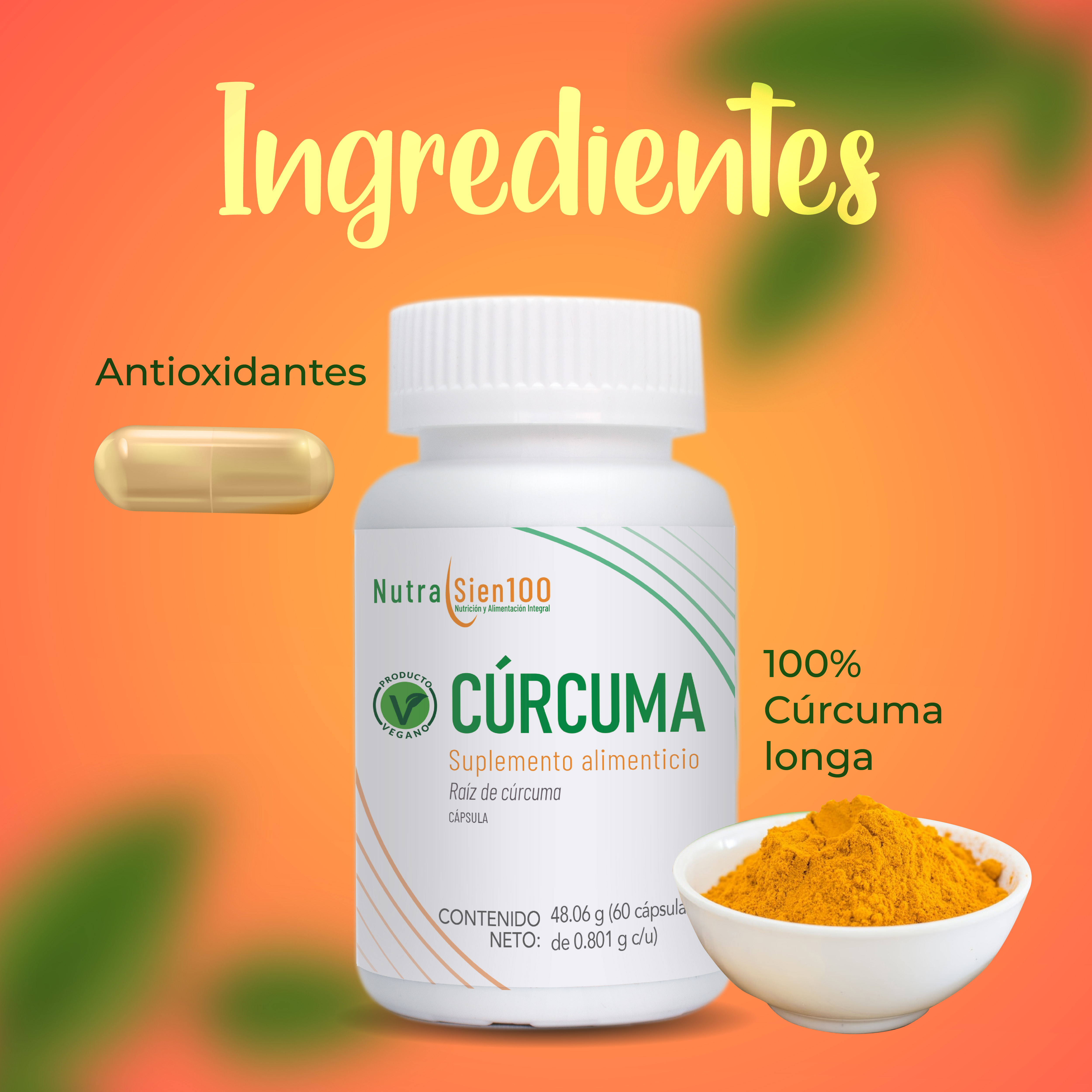Foto 9 pulgar | Cúrcuma Orgánica Cápsulas Vegano Antiinflamatorio natural Beneficia Sistema Inmune 60Caps