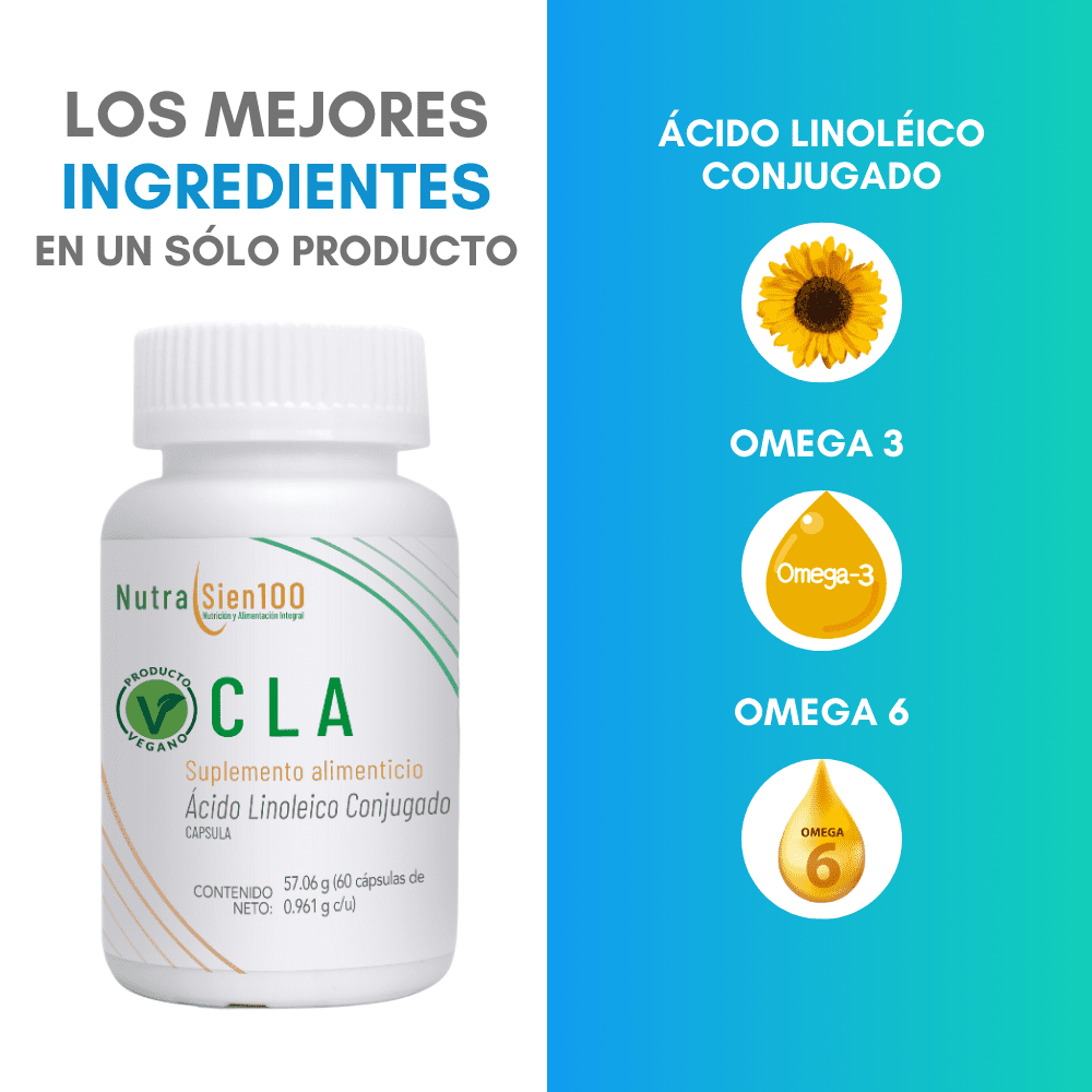 Foto 3 pulgar | Cla Cápsulas 600mg De Ácido Linoleico Conjugado. Keto  Termogénico Suplemento Vegano. 60Caps