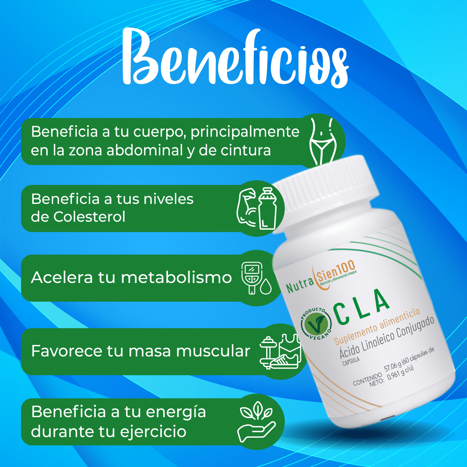 Foto 6 pulgar | Cla Cápsulas 600mg De Ácido Linoleico Conjugado. Keto  Termogénico Suplemento Vegano. 60Caps