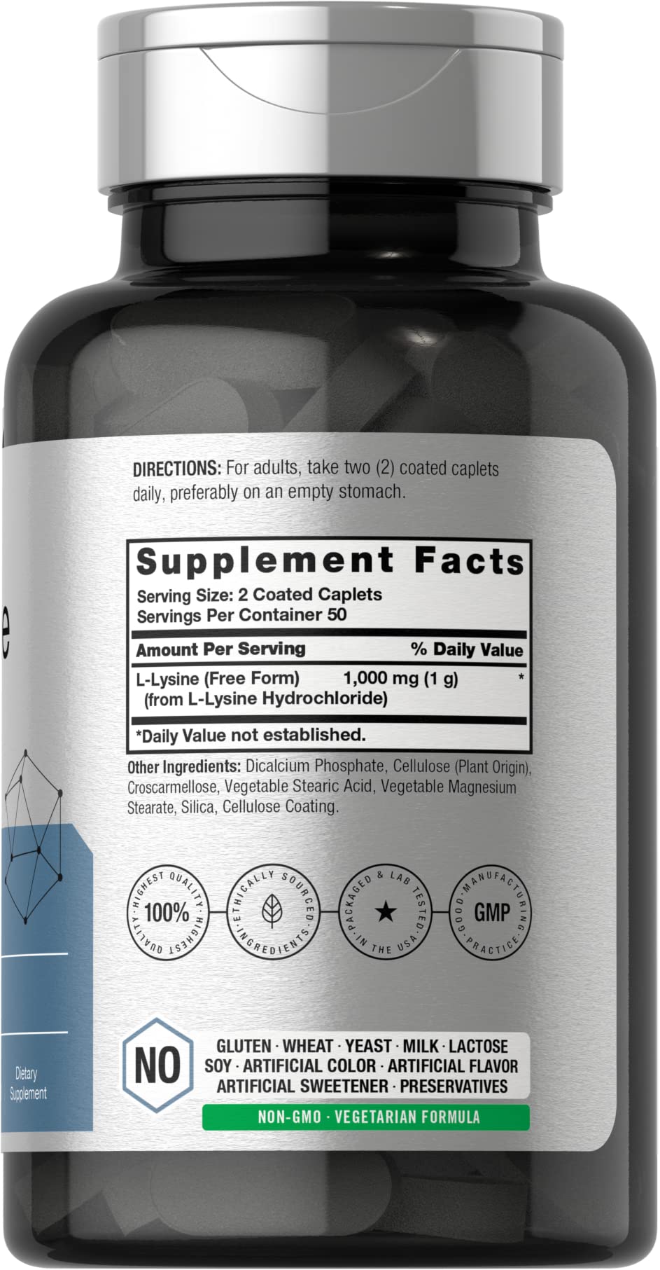 Foto 3 pulgar | Suplemento Horbäach L-lisina 1000 Mg 100 Comprimidos Recubiertos - Venta Internacional.