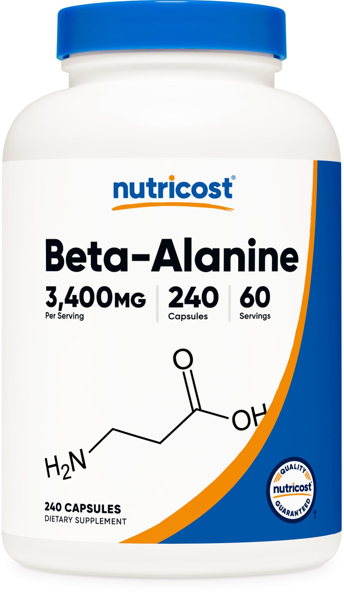 Foto 2 pulgar | Suplemento Nutricost, Cápsulas De Beta-alanina, 3400 Mg, 240 Cápsulas - Venta Internacional.