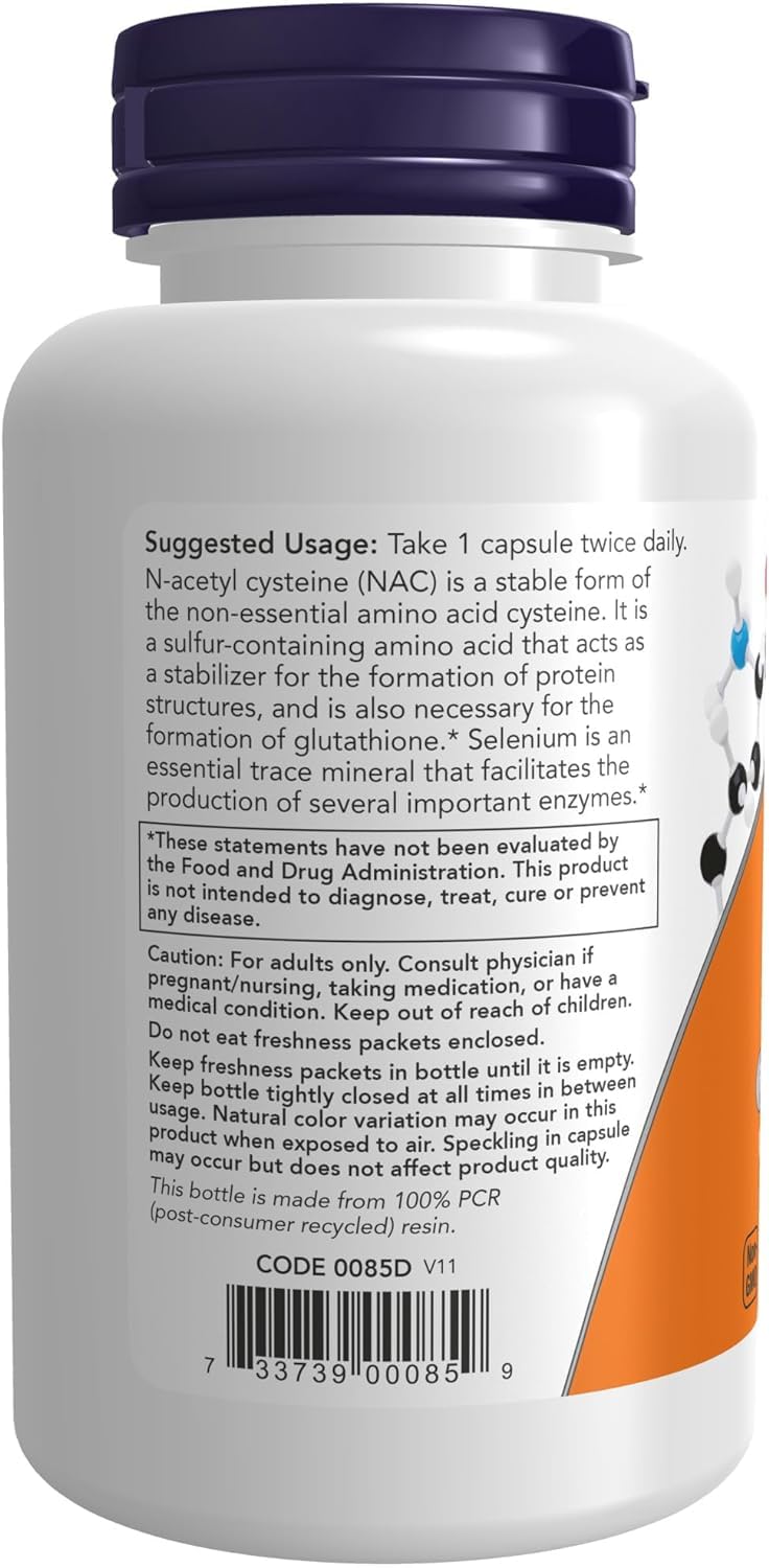 Foto 4 pulgar | Suplemento Now Foods Nac 600 Mg 100 Vcaps X 2 - Venta Internacional.