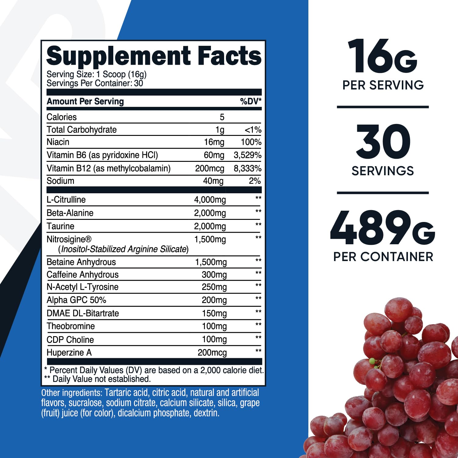Foto 3 pulgar | Pre-workout Powder Nutricost Pre-x Grape 30 Porciones - Venta Internacional.