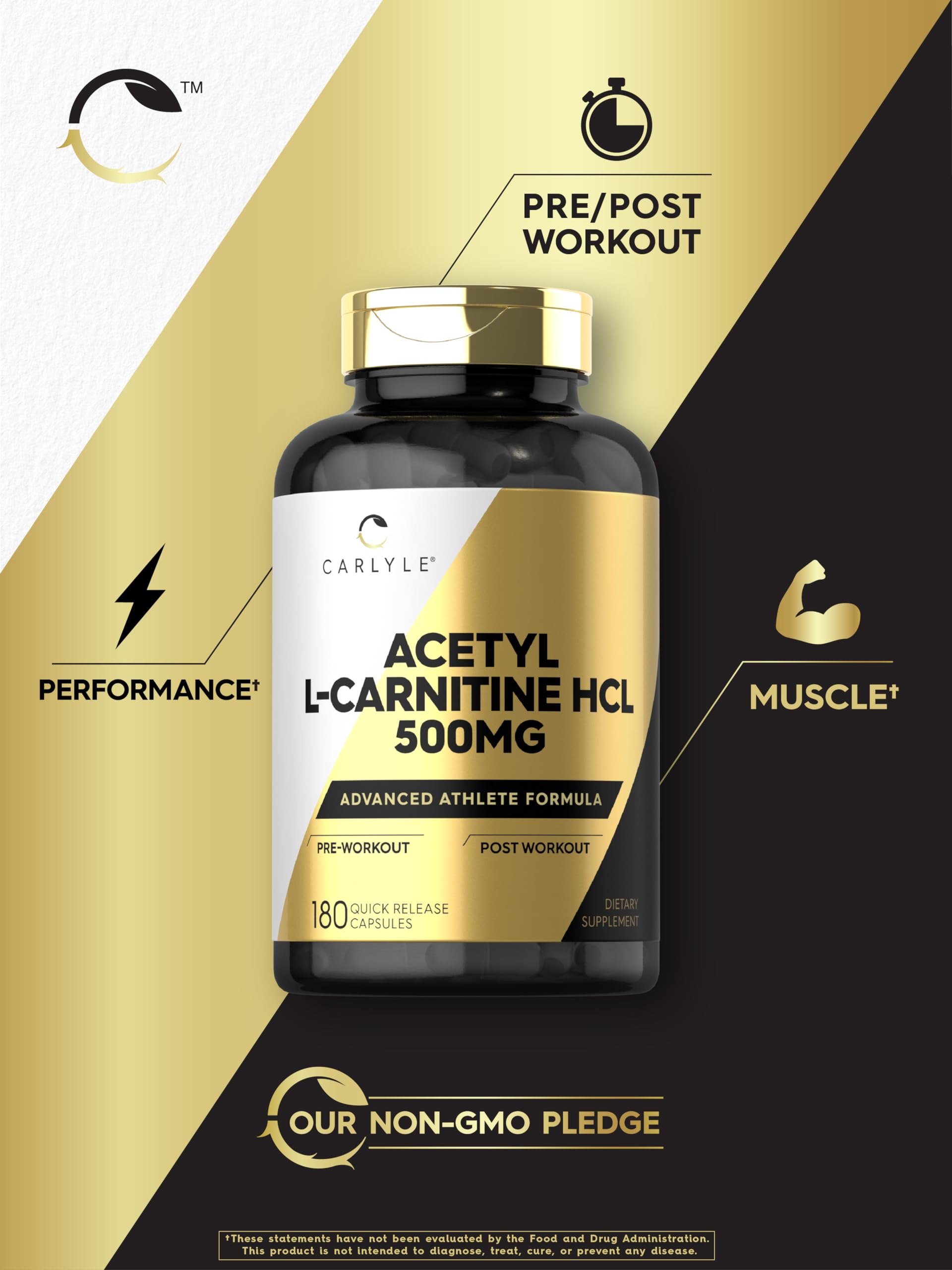 Foto 6 pulgar | Suplemento Carlyle Acetil L-carnitina Hcl 500 Mg 180 Cápsulas - Venta Internacional.