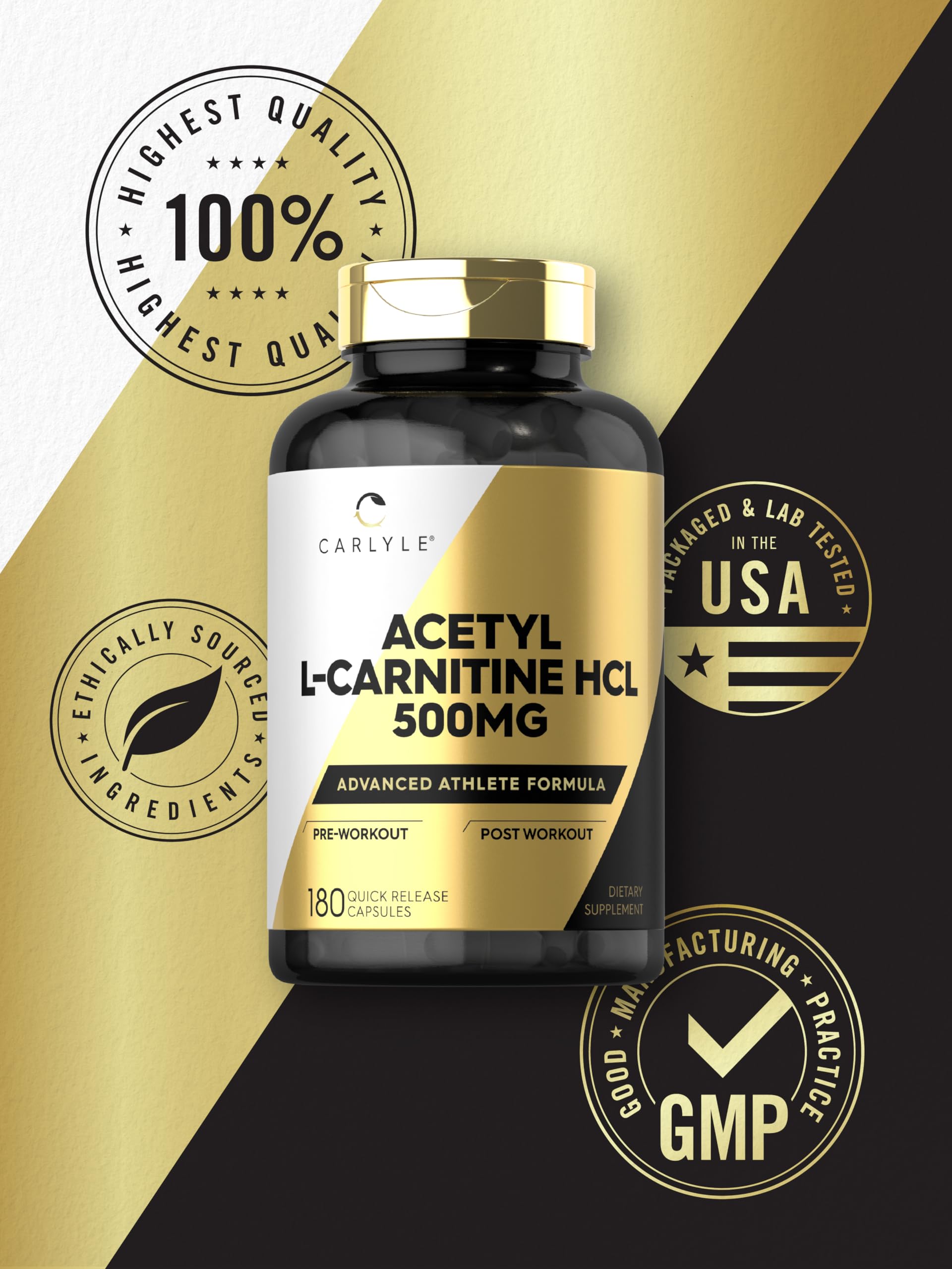 Foto 7 pulgar | Suplemento Carlyle Acetil L-carnitina Hcl 500 Mg 180 Cápsulas - Venta Internacional.