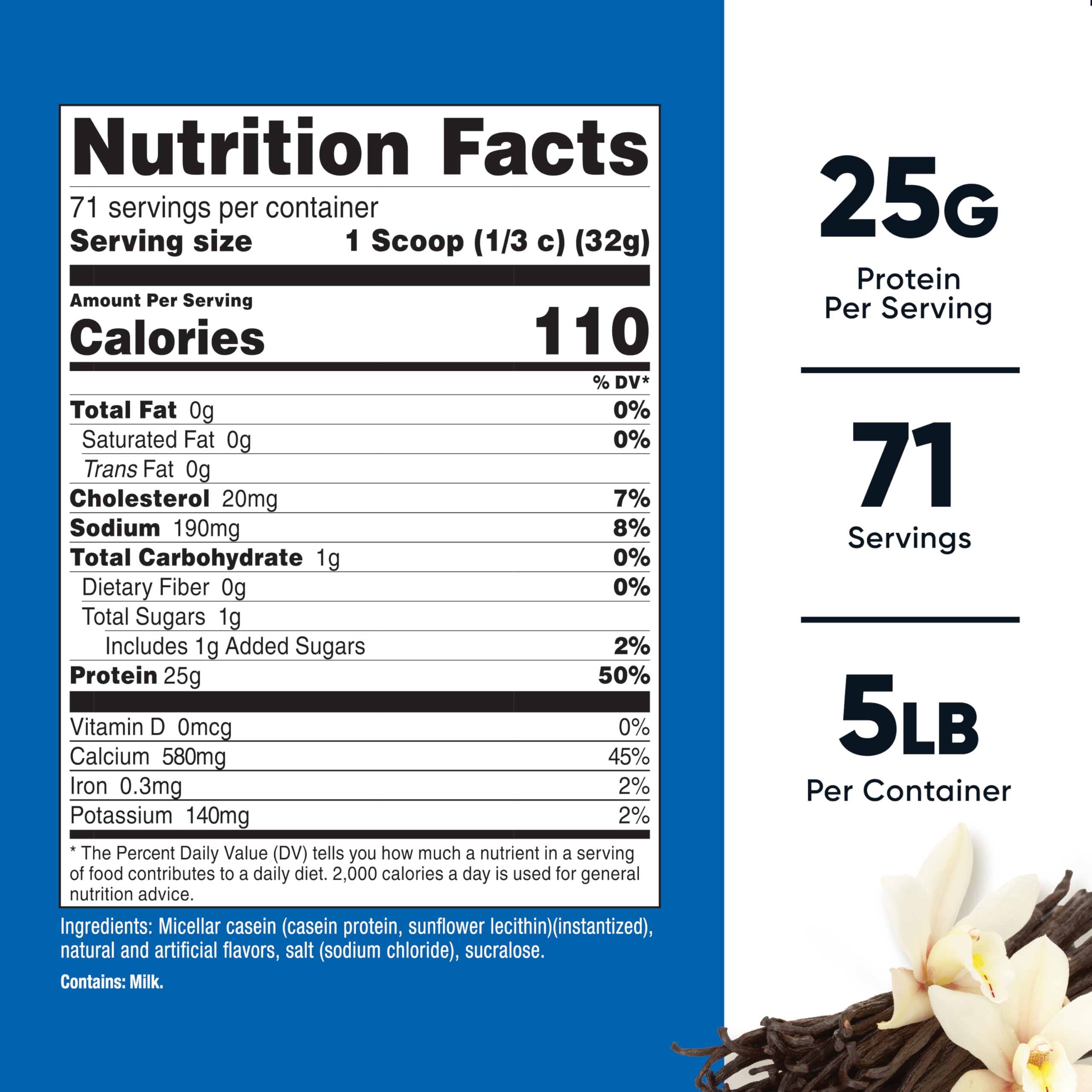 Foto 3 pulgar | Proteína En Polvo Nutricost Caseína Micelar 2,27 Kg Vainilla - Venta Internacional.