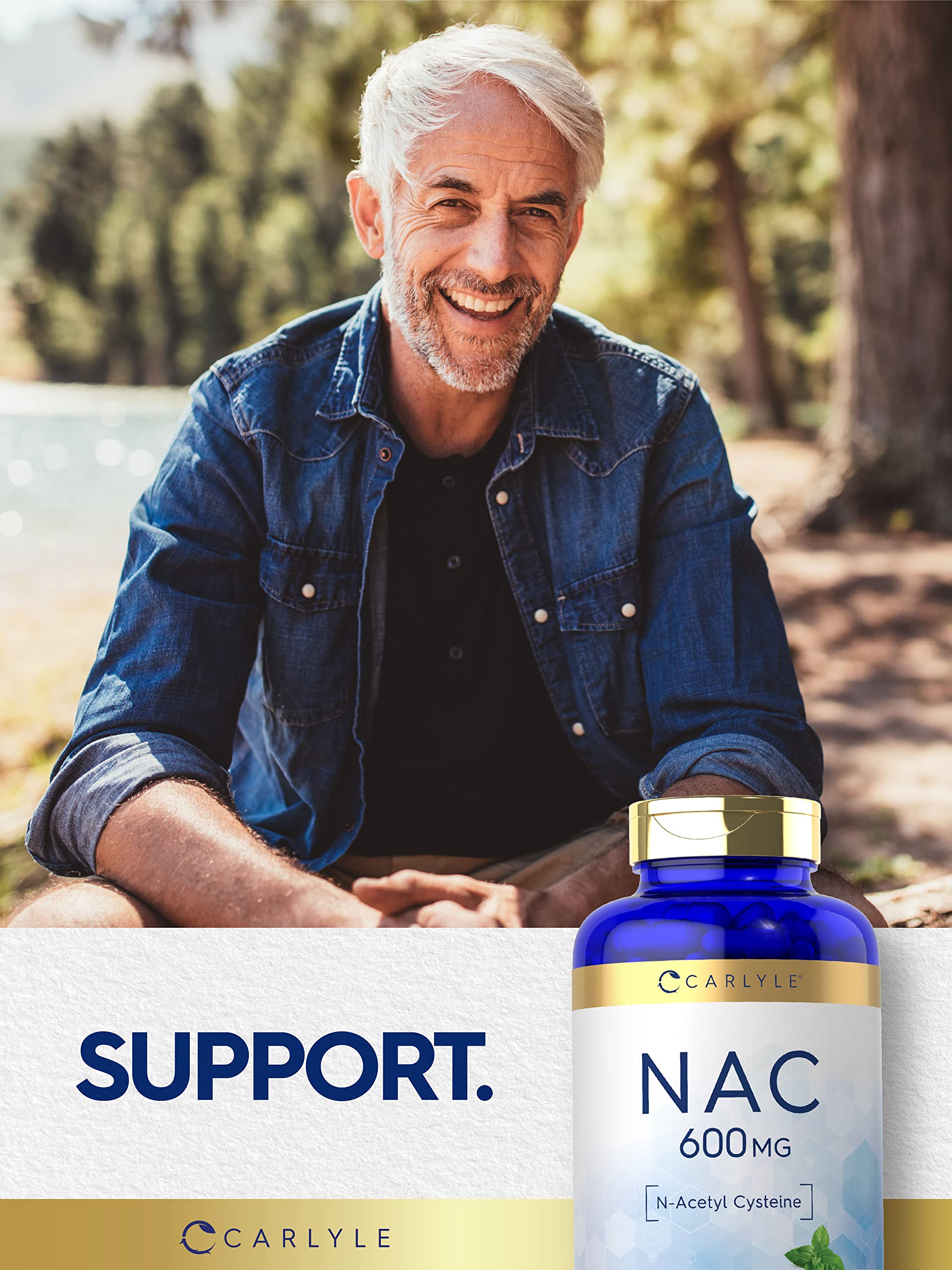 Foto 6 | Suplemento Carlyle Nac N-acetil Cisteína 600 Mg 180 Cápsulas - Venta Internacional.