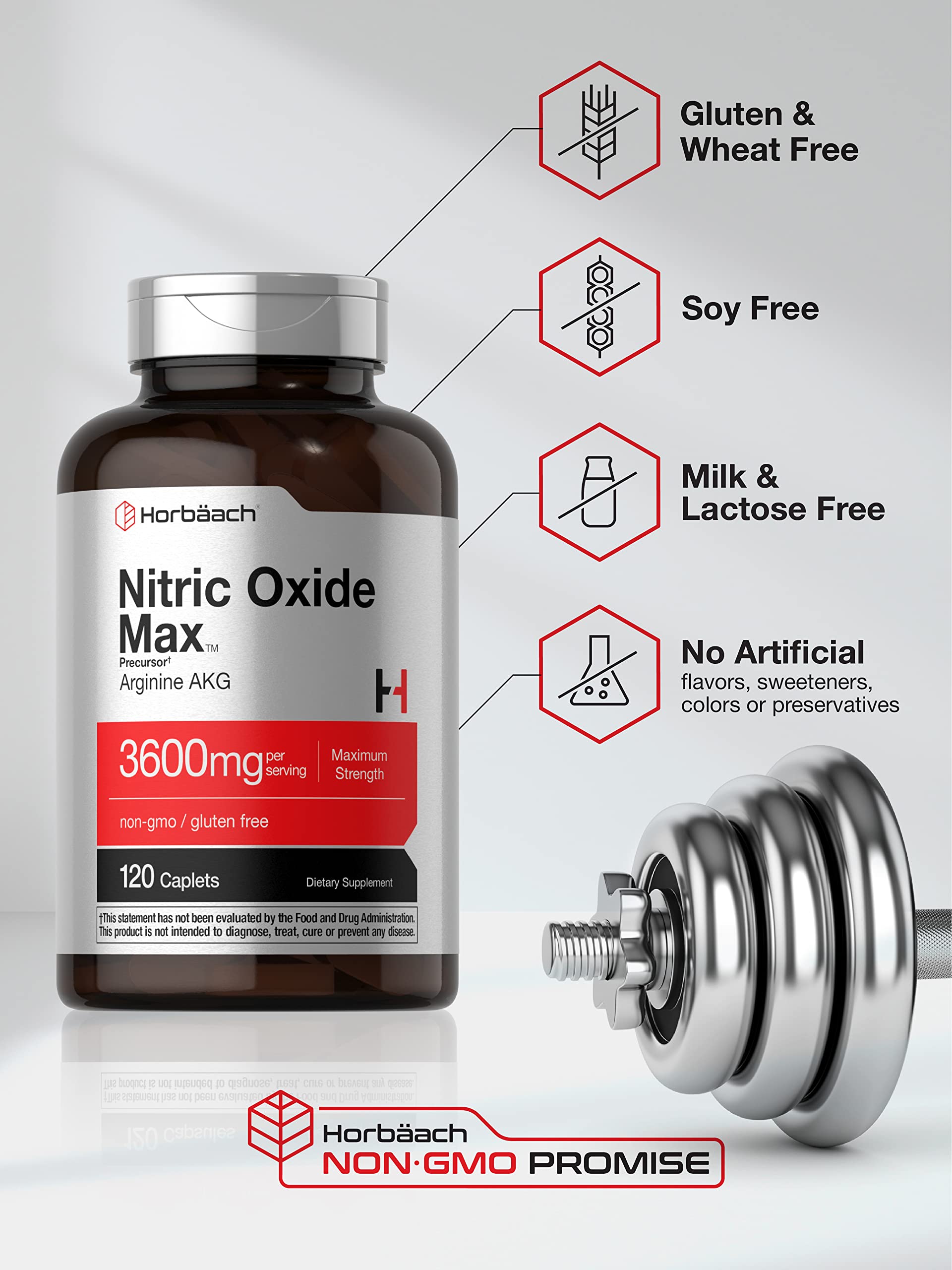 Foto 5 pulgar | Suplemento De Óxido Nítrico Horbaach Max 3600 Mg 120 Cápsulas - Venta Internacional.
