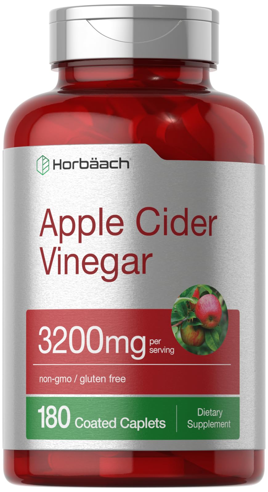 Suplemento De Vinagre De Sidra De Manzana Horbaach, 320 Mg, 180 Píldoras - Venta Internacional.