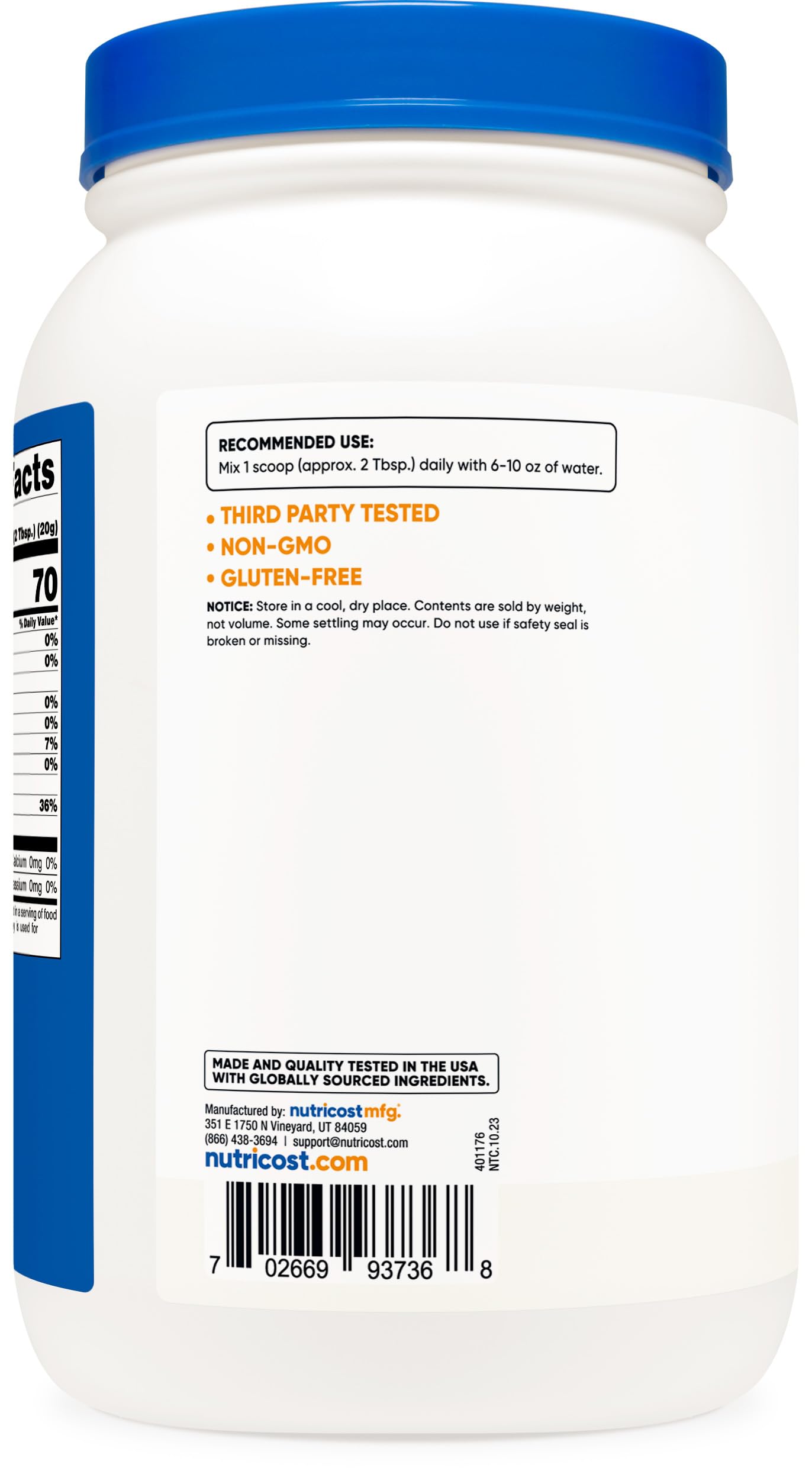 Foto 3 | Dextrosa En Polvo Nutricost 2,27 Kg, Sin Ogm, Sin Gluten - Venta Internacional.