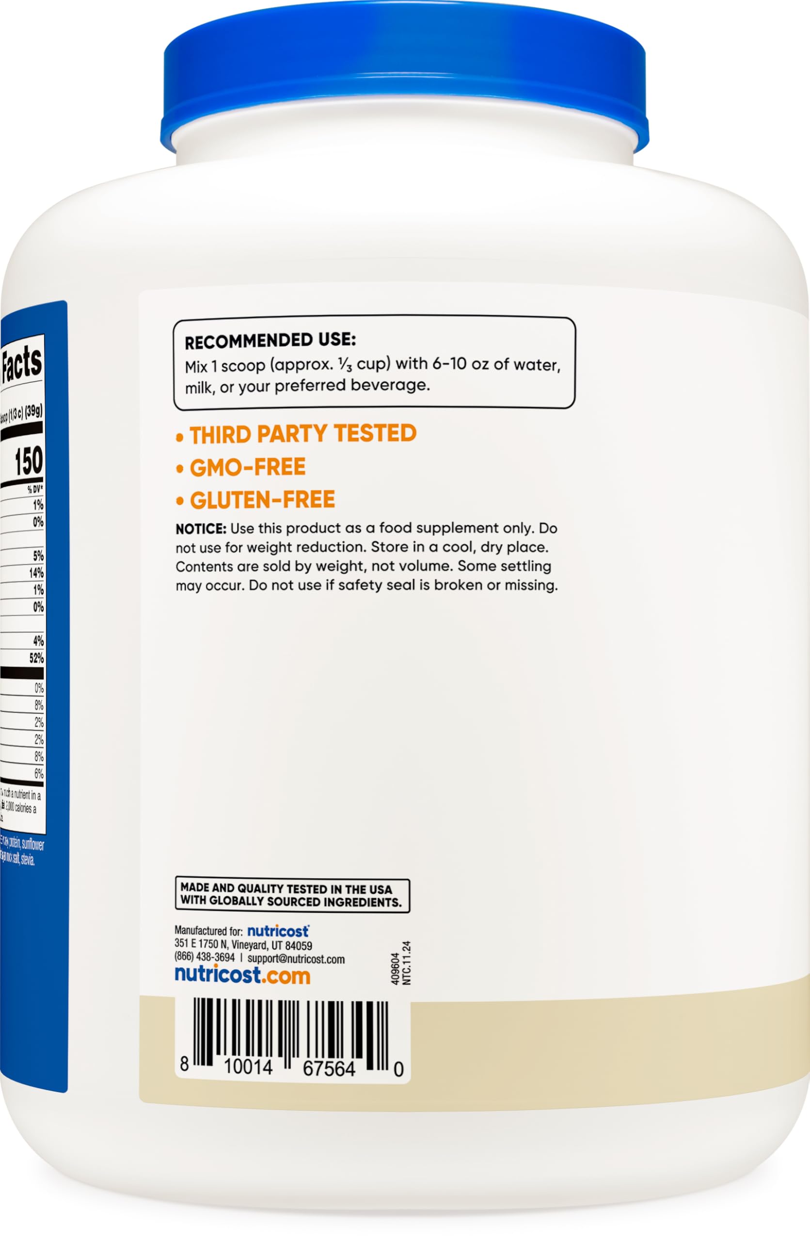 Foto 5 pulgar | Proteína En Polvo Nutricost Whey Isolate Vainilla Alimentada Con Pasto, 2,27 Kg - Venta Internacional.