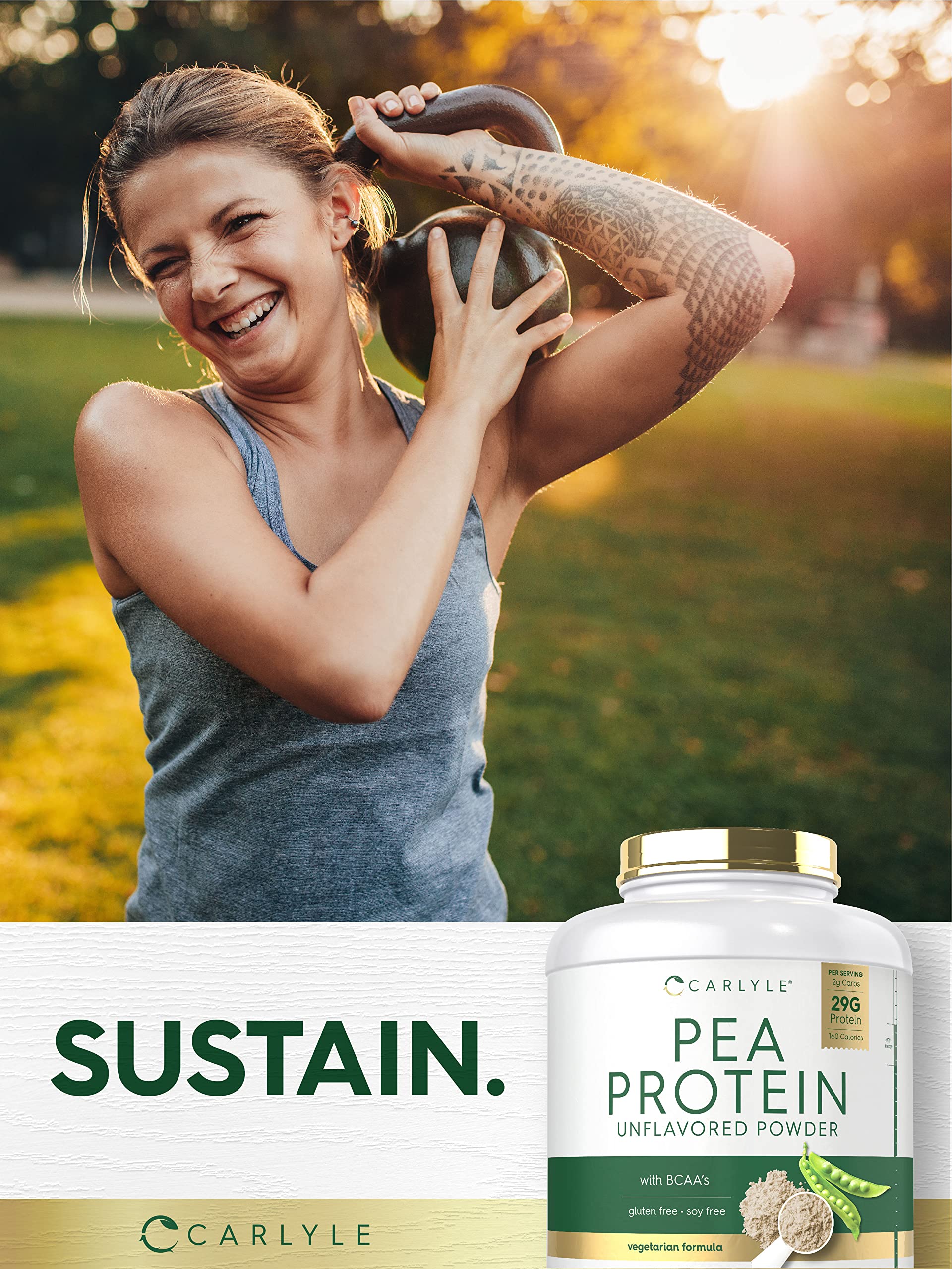 Foto 6 | Proteína De Guisante En Polvo Carlyle, 3,18 Kg, Sin Sabor, 29 G De Proteína - Venta Internacional.