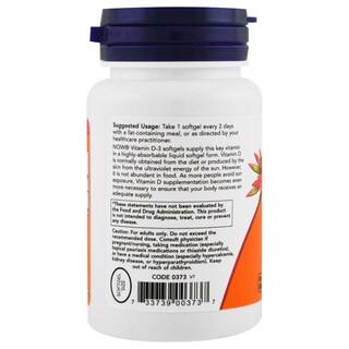 Foto 4 | Suplementos De Vitamina D-3 De Now Foods, 5000 Ui, 240 Cápsulas Blandas - Venta Internacional.