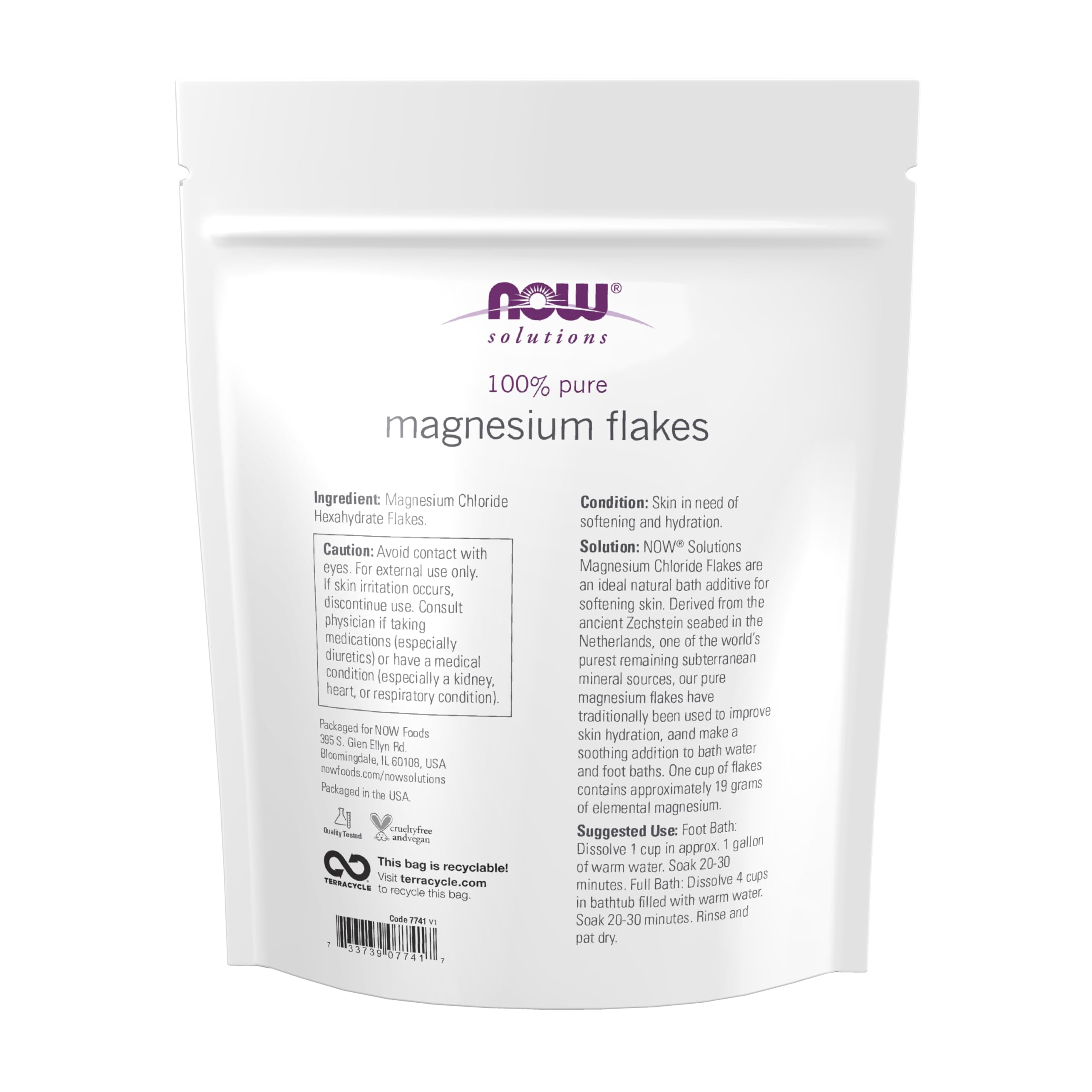 Foto 3 pulgar | Magnesio Flakes Now Foods Solutions, 780 Ml, 100% Puro - Venta Internacional.