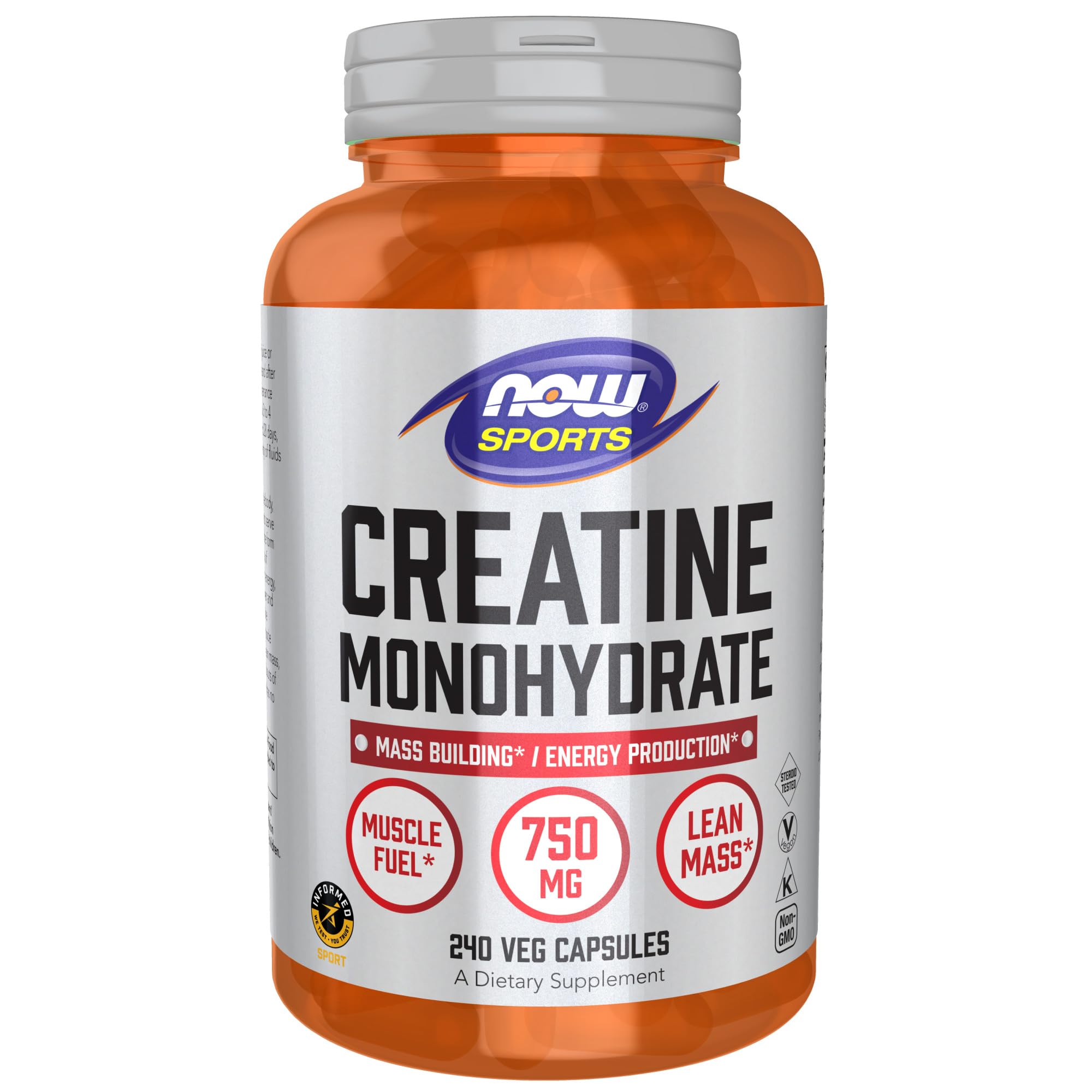 Foto 2 pulgar | Suplemento Now Sports Nutrition Monohidrato De Creatina 750 Mg - Venta Internacional.