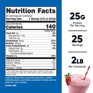 Foto 2 | Concentrado De Proteína De Suero Nutricost Fresa 907 G - Venta Internacional.