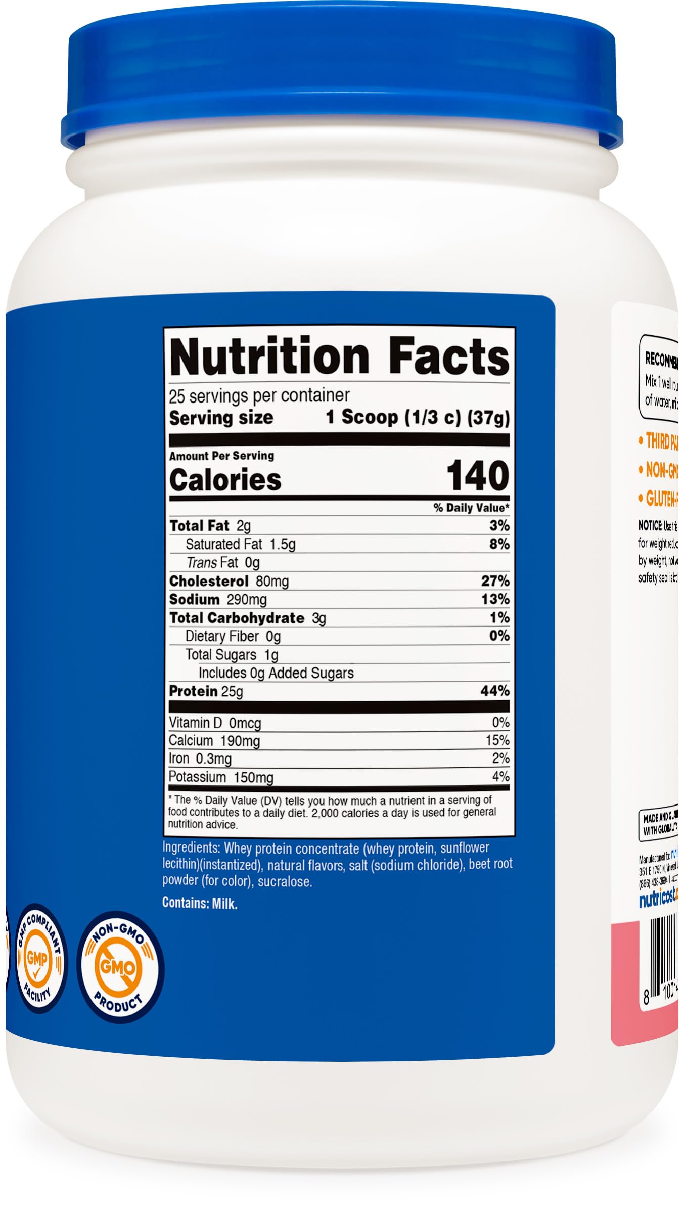 Foto 5 | Concentrado De Proteína De Suero Nutricost Fresa 907 G - Venta Internacional.