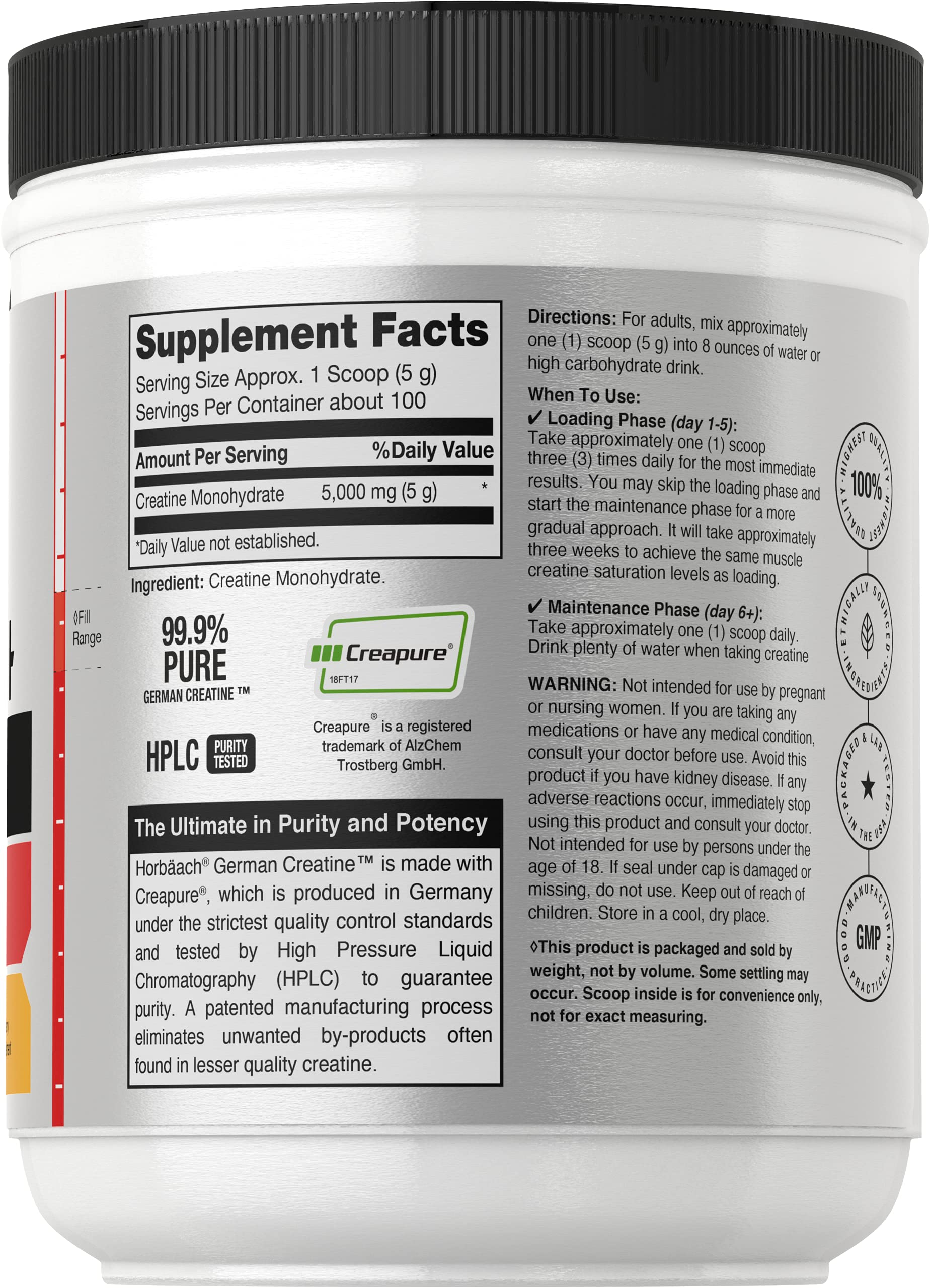 Foto 2 | Suplemento De Creatina En Polvo Horbäach German Creapure De 500 G - Venta Internacional.