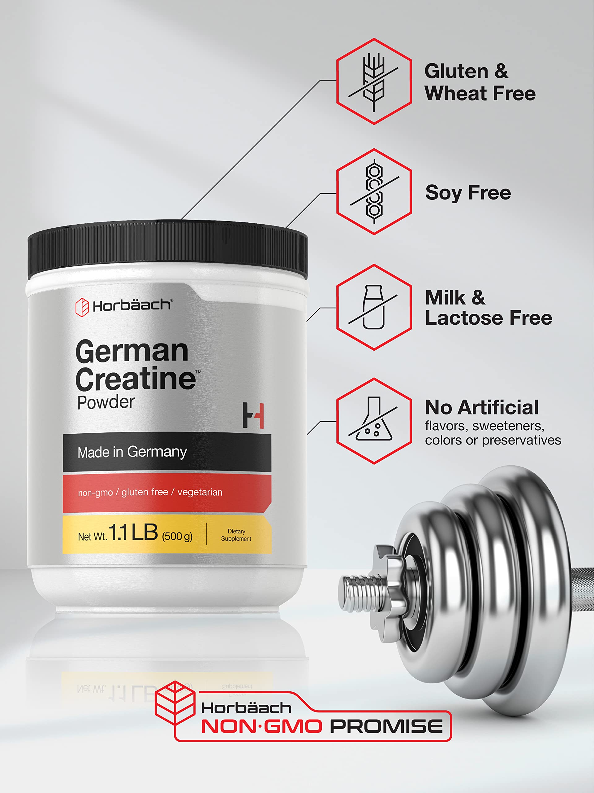 Foto 5 pulgar | Suplemento De Creatina En Polvo Horbäach German Creapure De 500 G - Venta Internacional.