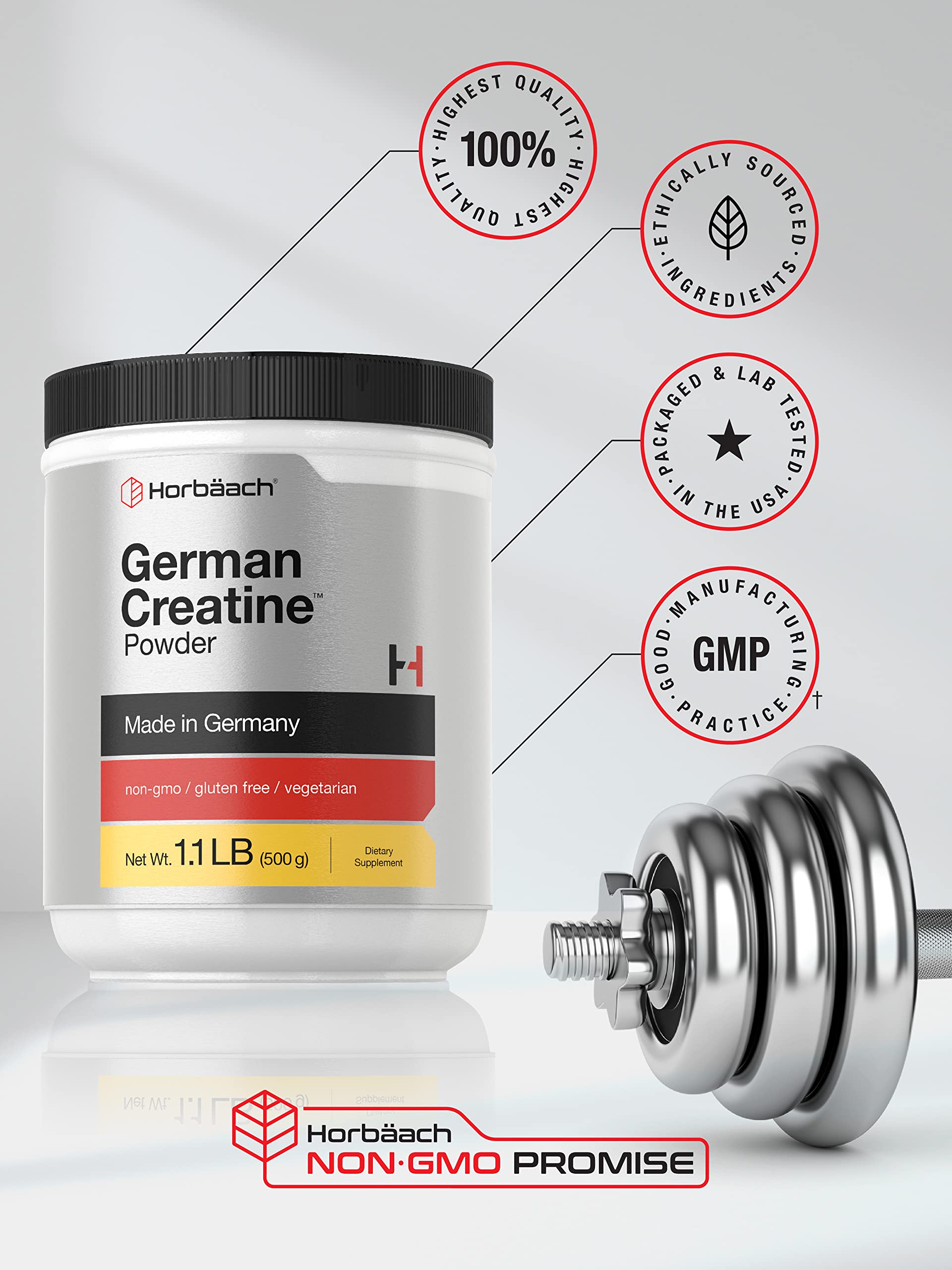 Foto 6 pulgar | Suplemento De Creatina En Polvo Horbäach German Creapure De 500 G - Venta Internacional.