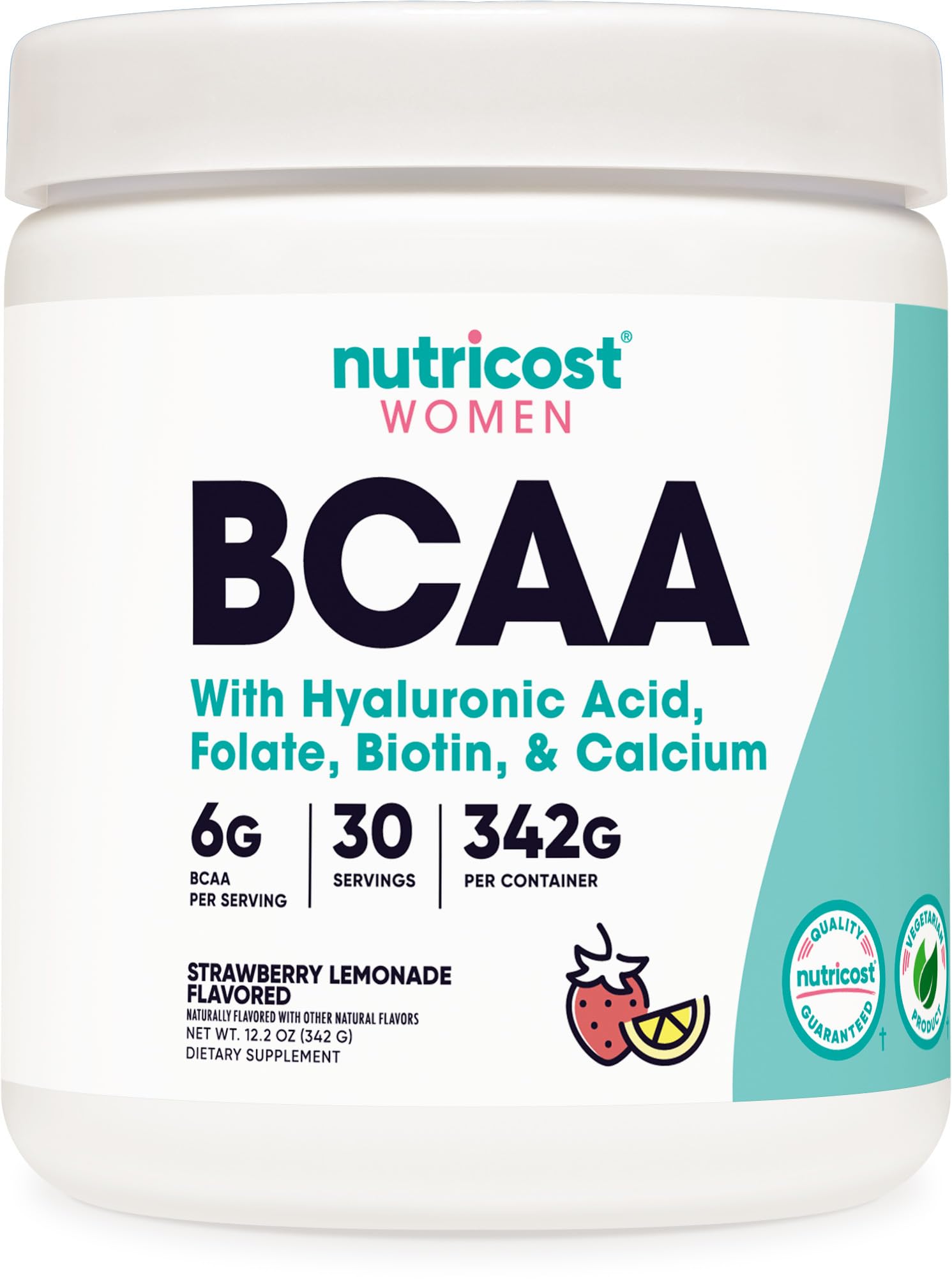 Foto 2 pulgar | Limonada De Fresa Bcaa Nutricost Para Mujer 30 Porciones - Venta Internacional.