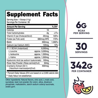 Foto 2 | Limonada De Fresa Bcaa Nutricost Para Mujer 30 Porciones - Venta Internacional.