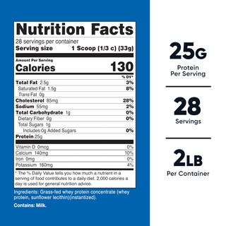 Foto 2 | Concentrado De Proteína De Suero Nutricost, Alimentado Con Pasto, 907 G, Sin Sabor - Venta Internacional.