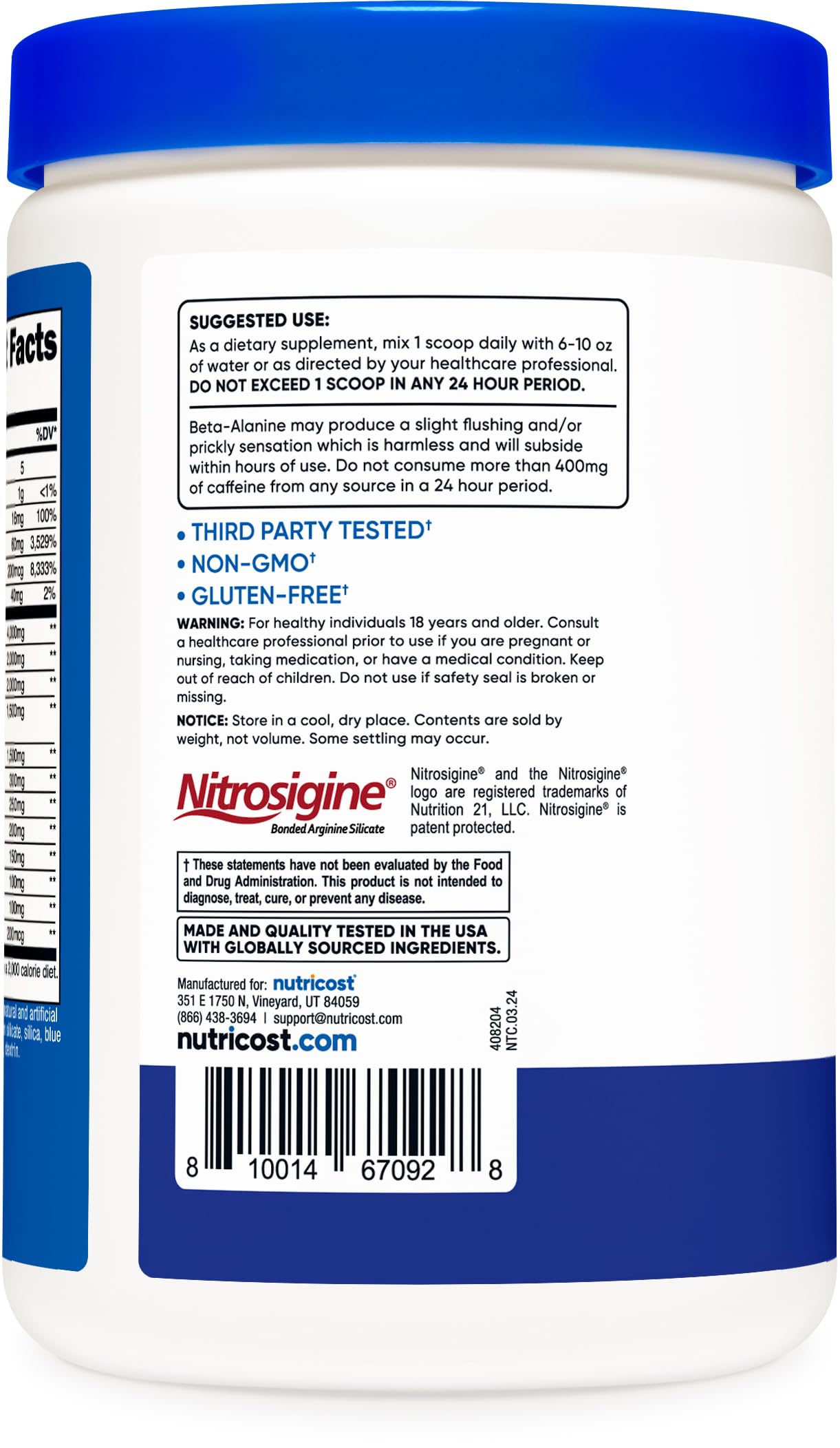 Foto 5 pulgar | Polvo Pre-x Xtreme Blue Raspberry Nutricost Pre-x - Venta Internacional.