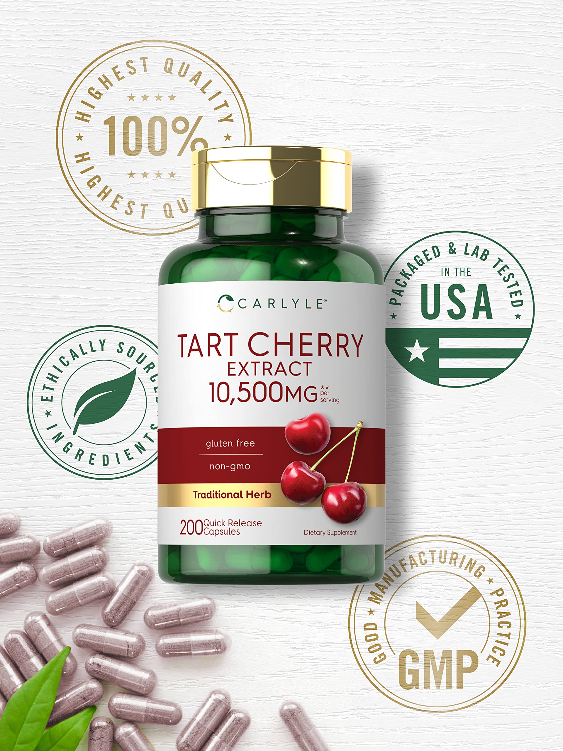 Foto 6 pulgar | Suplemento Carlyle Tart Cherry, Cápsulas De 10,500 Mg, 200 Píldoras - Venta Internacional.