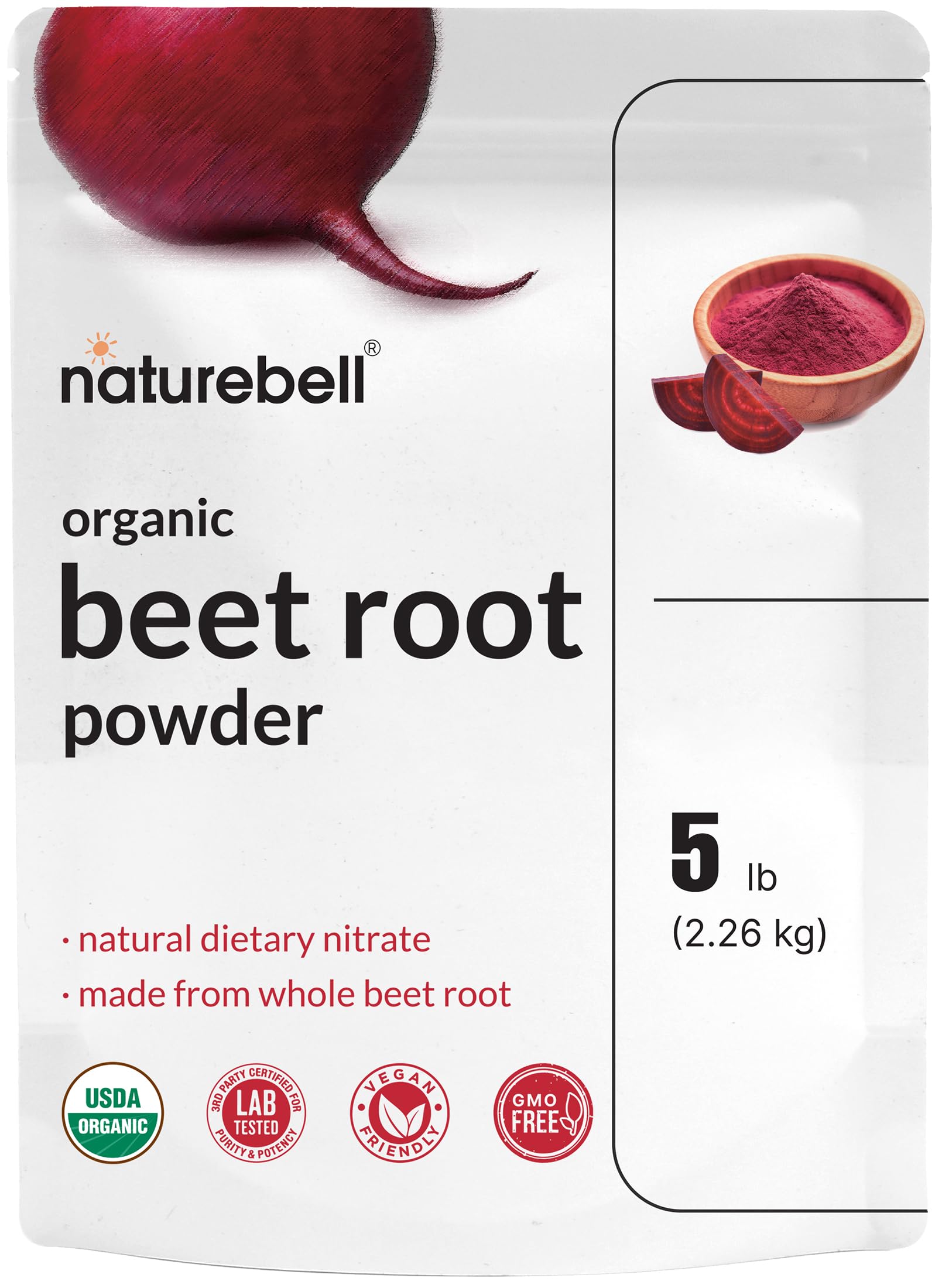 Foto 1 | Polvo Orgánico De Raíz De Remolacha Naturebell 2,27 Kg | 4.000 Mg/porción - Venta Internacional.