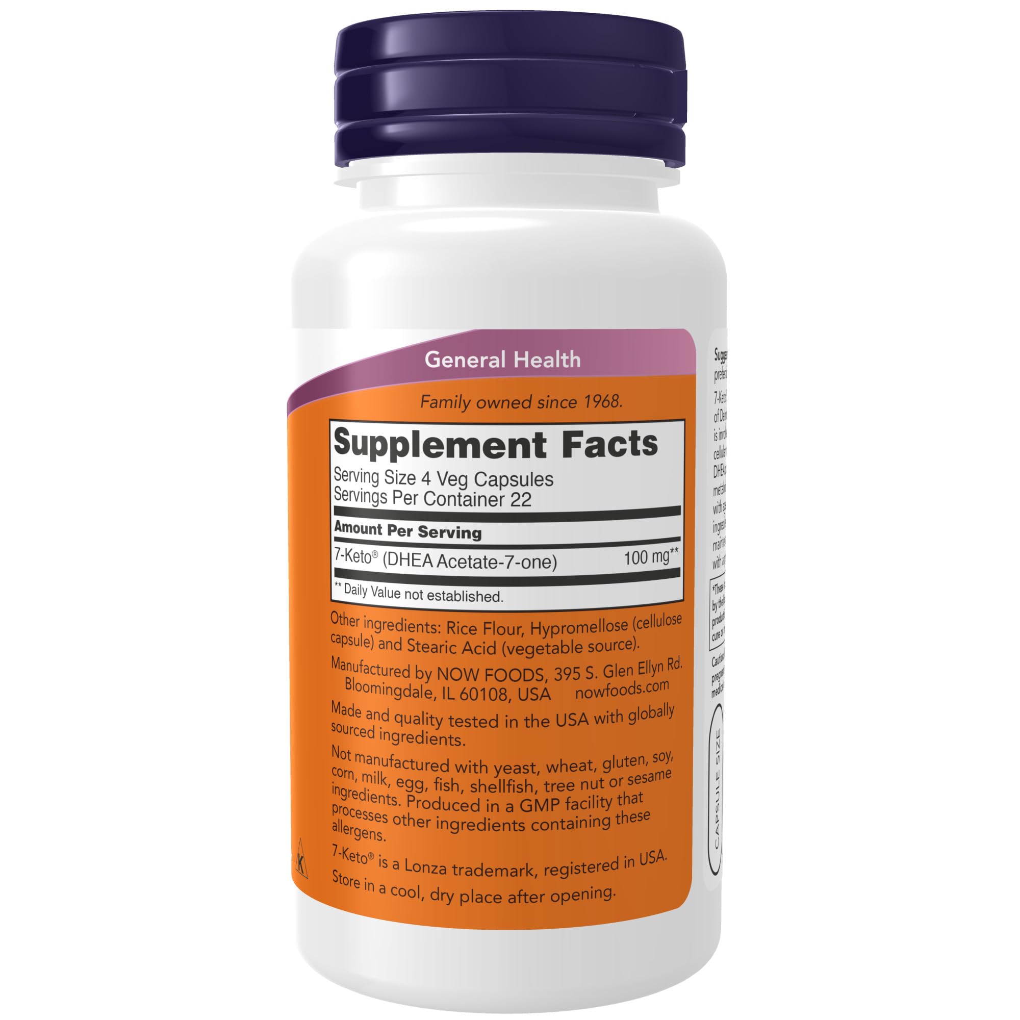 Foto 3 pulgar | Supplement Now Foods 7-keto (acetato De Dhea 7-one) 25 Mg 90 Cápsulas - Venta Internacional.