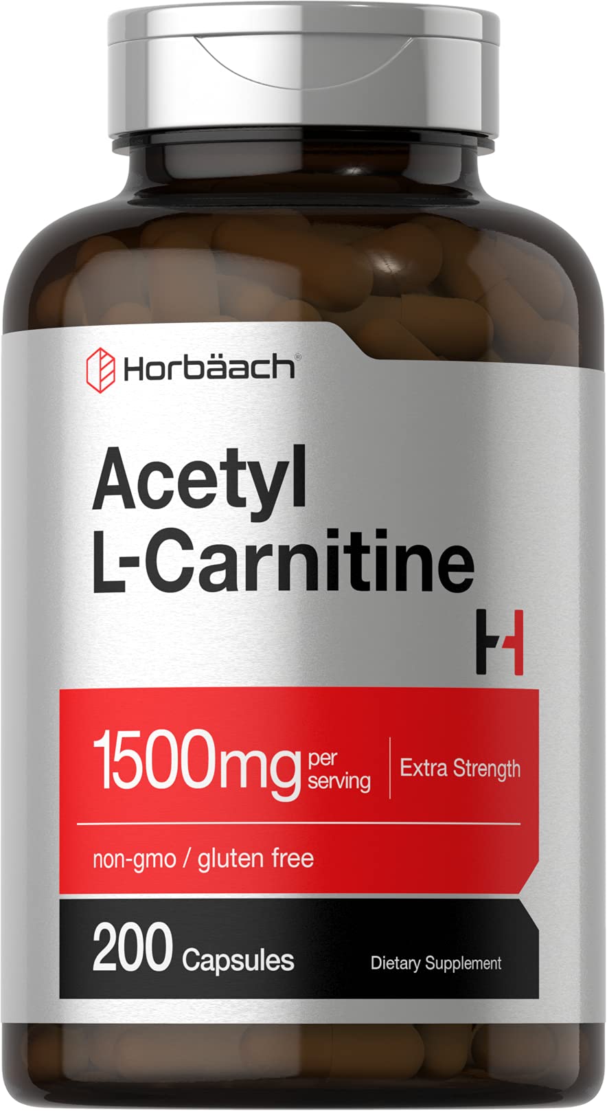 Foto 2 pulgar | Suplemento Horbäach Acetil L-carnitina 1500 Mg 200 Cápsulas - Venta Internacional.