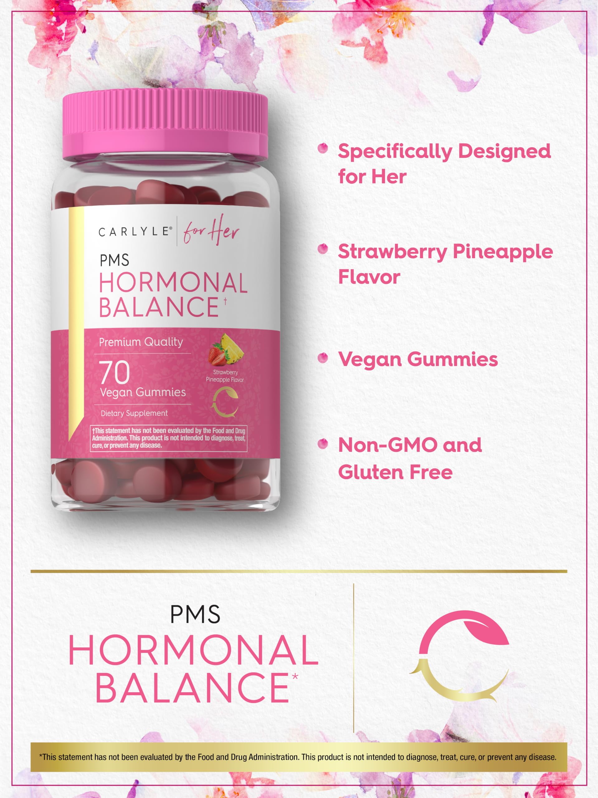 Foto 5 pulgar | Suplemento Carlyle Hormonal Balance Para Mujeres Y Síndrome Premenstrual, 70 Gomitas - Venta Internacional.