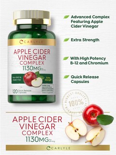 Foto 4 | Suplemento Carlyle, Complejo De Vinagre De Sidra De Manzana, 120 Cápsulas - Venta Internacional.