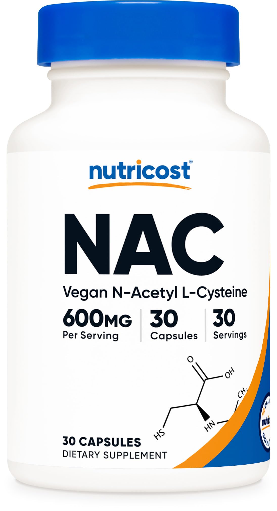 Foto 2 pulgar | Suplemento Nutricost De N-acetil L-cisteína (nac) 600 Mg 30 Cápsulas - Venta Internacional.