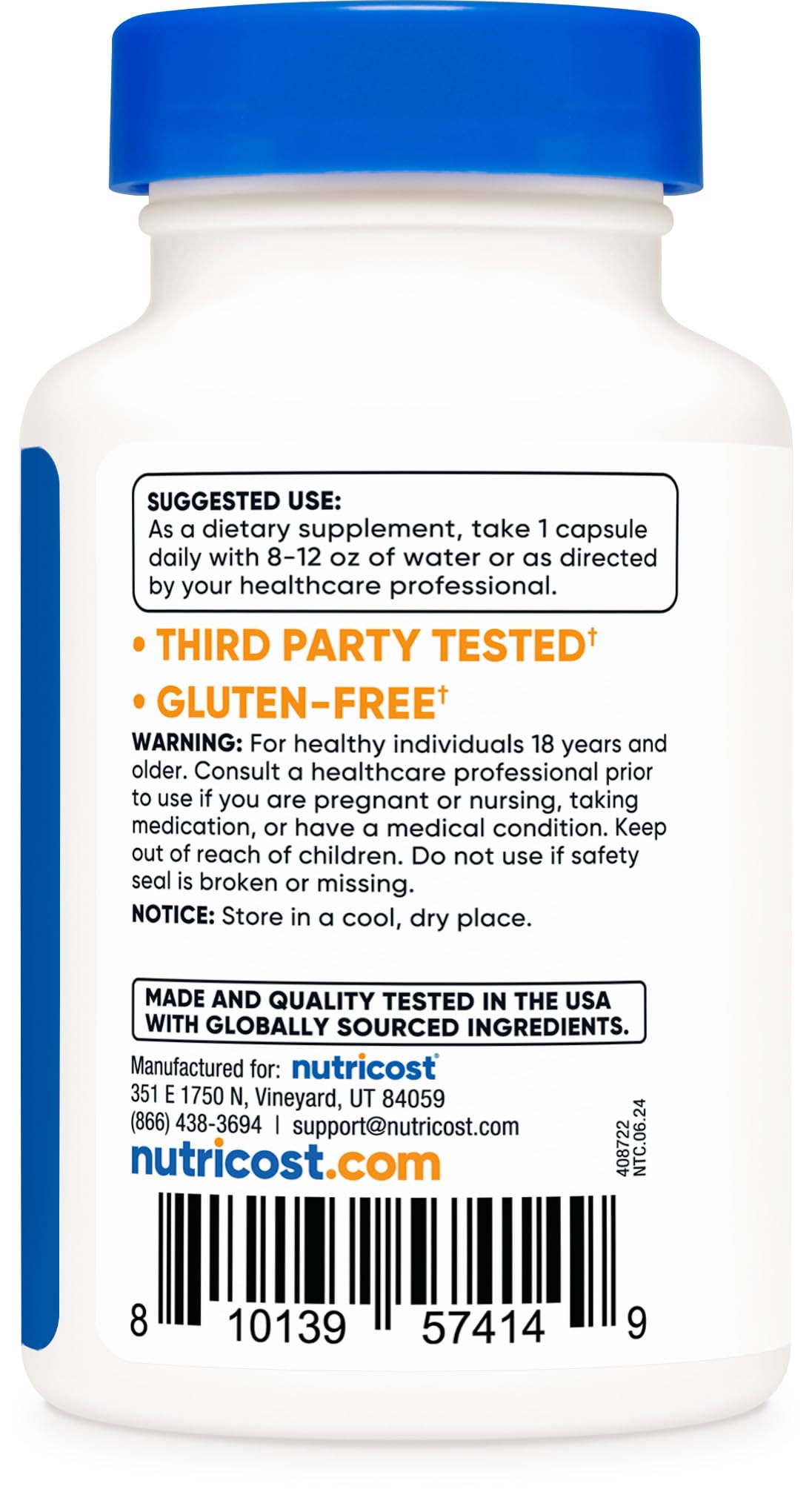 Foto 5 pulgar | Suplemento Nutricost De N-acetil L-cisteína (nac) 600 Mg 30 Cápsulas - Venta Internacional.