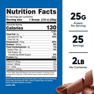 Foto 2 | Concentrado De Proteína De Suero Nutricost Chocolate 907 G - Venta Internacional.