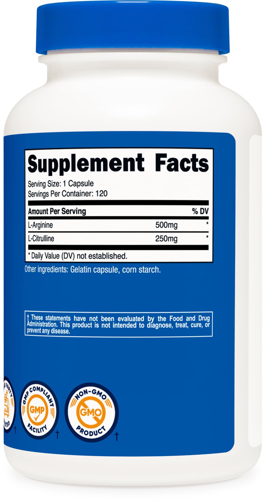 Foto 5 | Suplemento Nutricost L-arginina L-citrulina 750 Mg 120 Cápsulas - Venta Internacional.