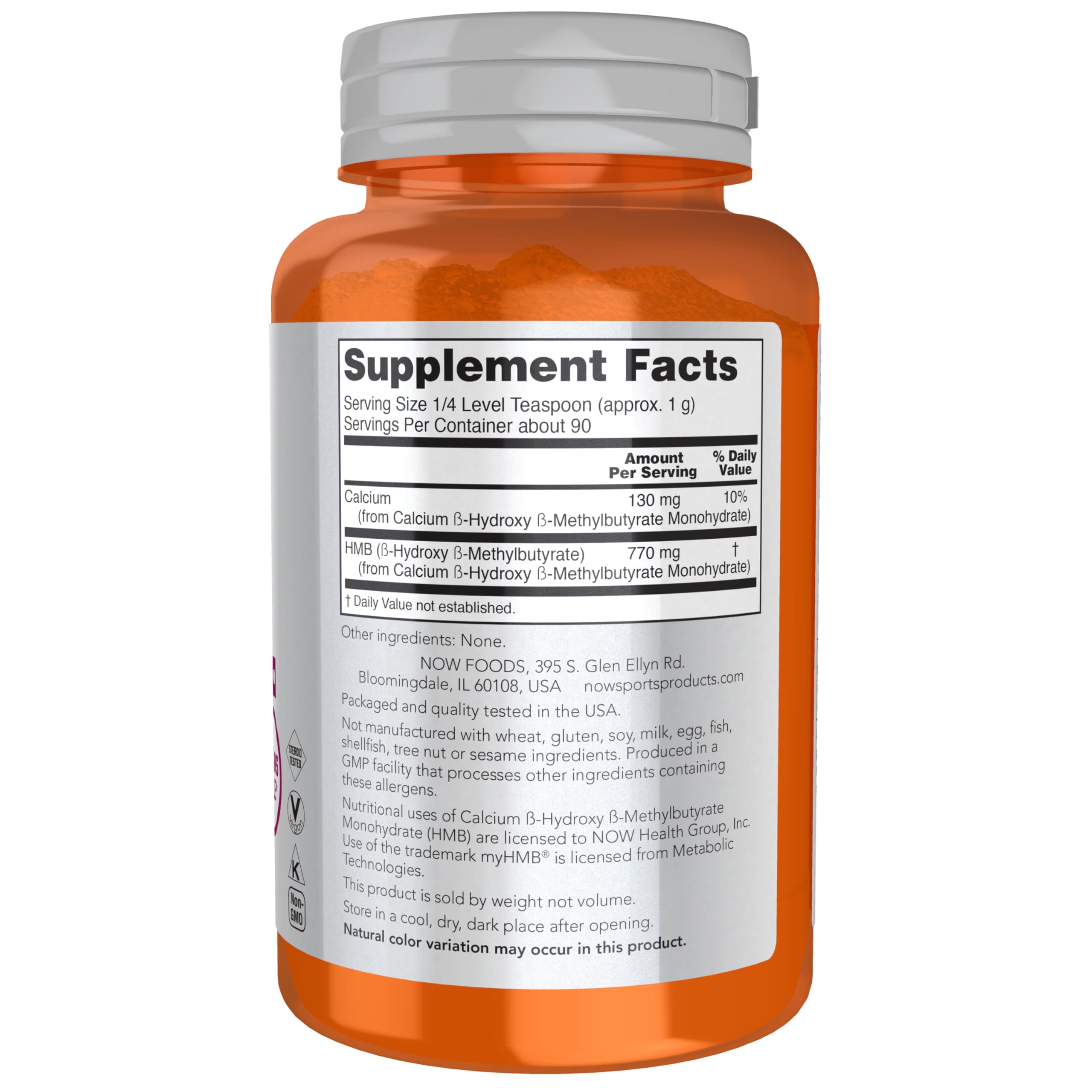 Foto 3 pulgar | Suplemento Now Foods Sports Nutrition Hmb En Polvo 90 G - Venta Internacional.