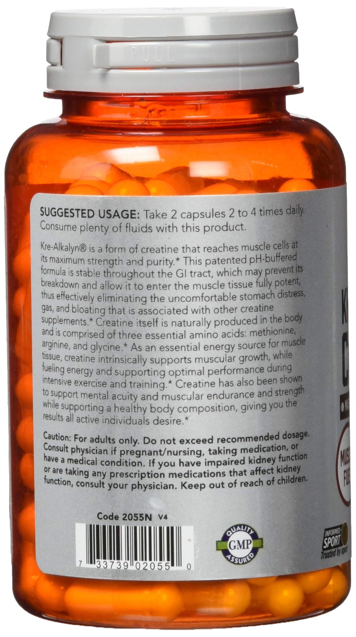 Foto 4 pulgar | Creatina Kre-alkalyn  De Supplement Now Foods, 120 Cápsulas - Venta Internacional.