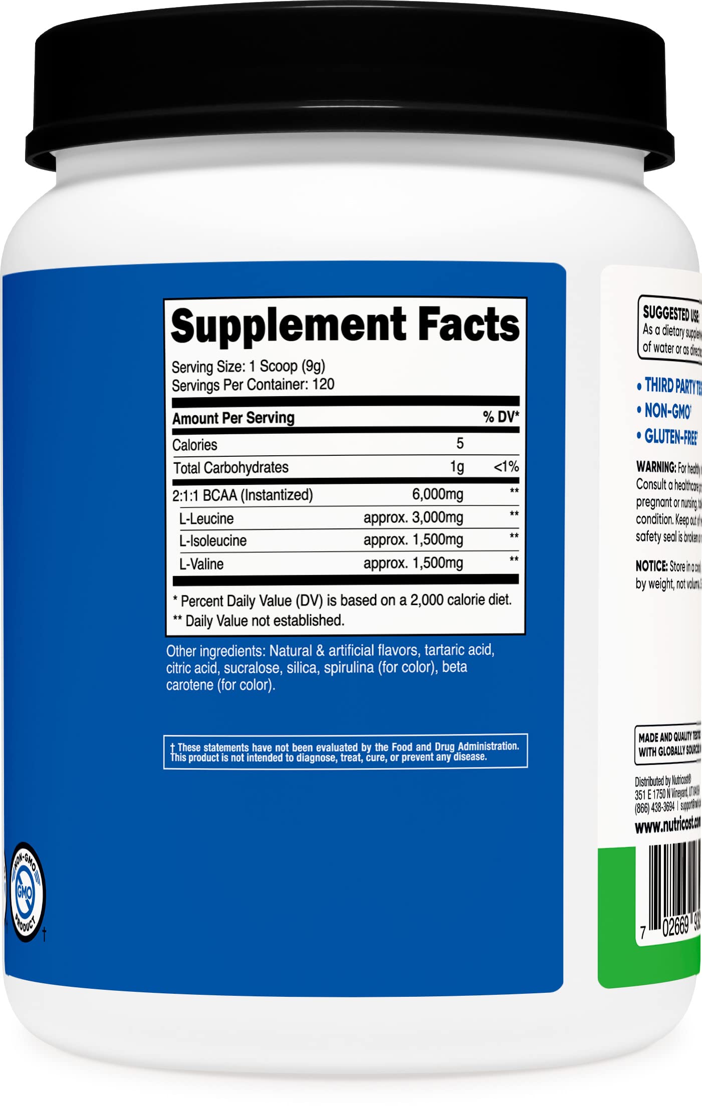 Foto 5 pulgar | Bcaa En Polvo Nutricost 2:1:1 Sabor A Manzana Verde 120 Porciones - Venta Internacional.
