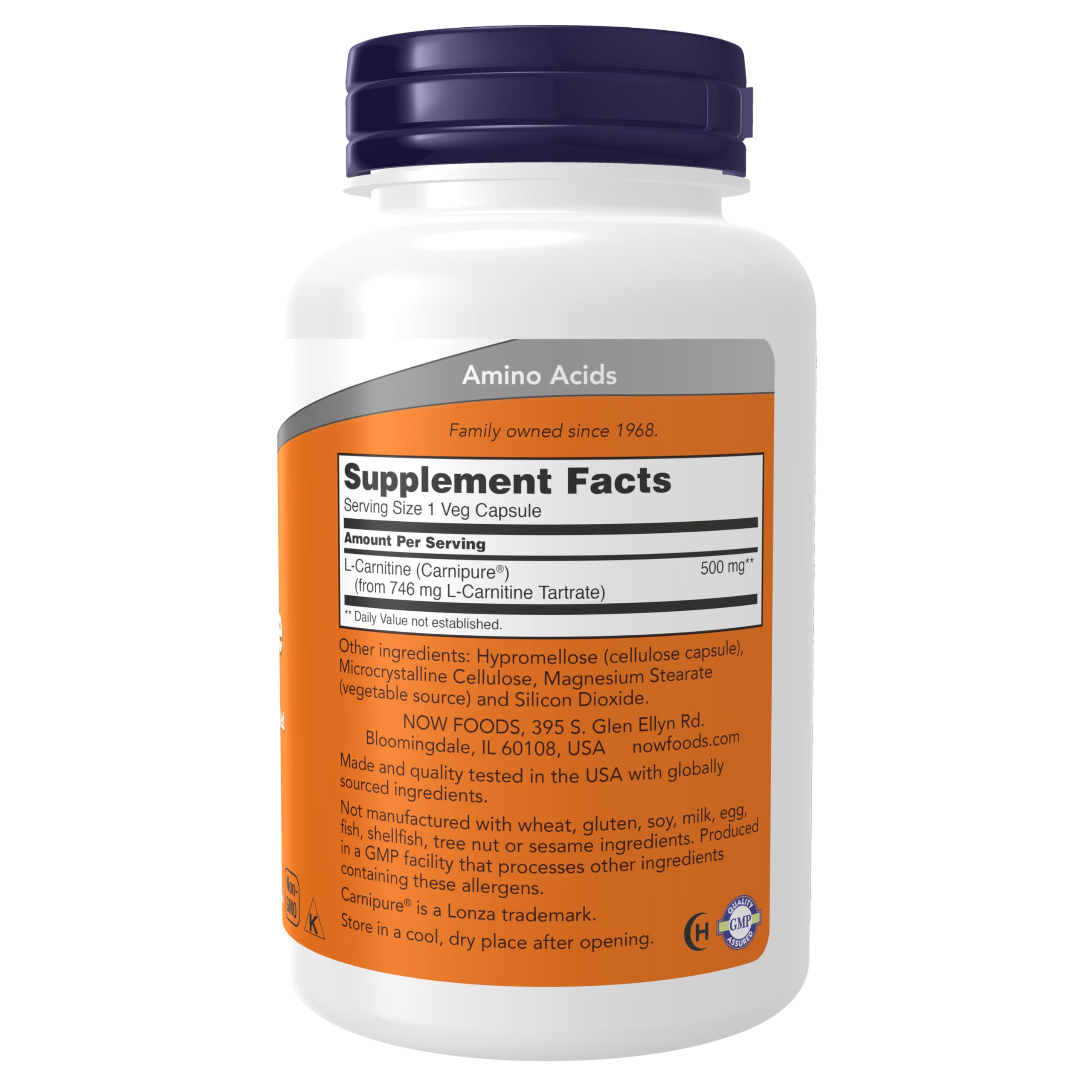 Foto 3 pulgar | Suplementos Now Foods L-carnitina 500 Mg De Aminoácidos 180 Cápsulas - Venta Internacional.