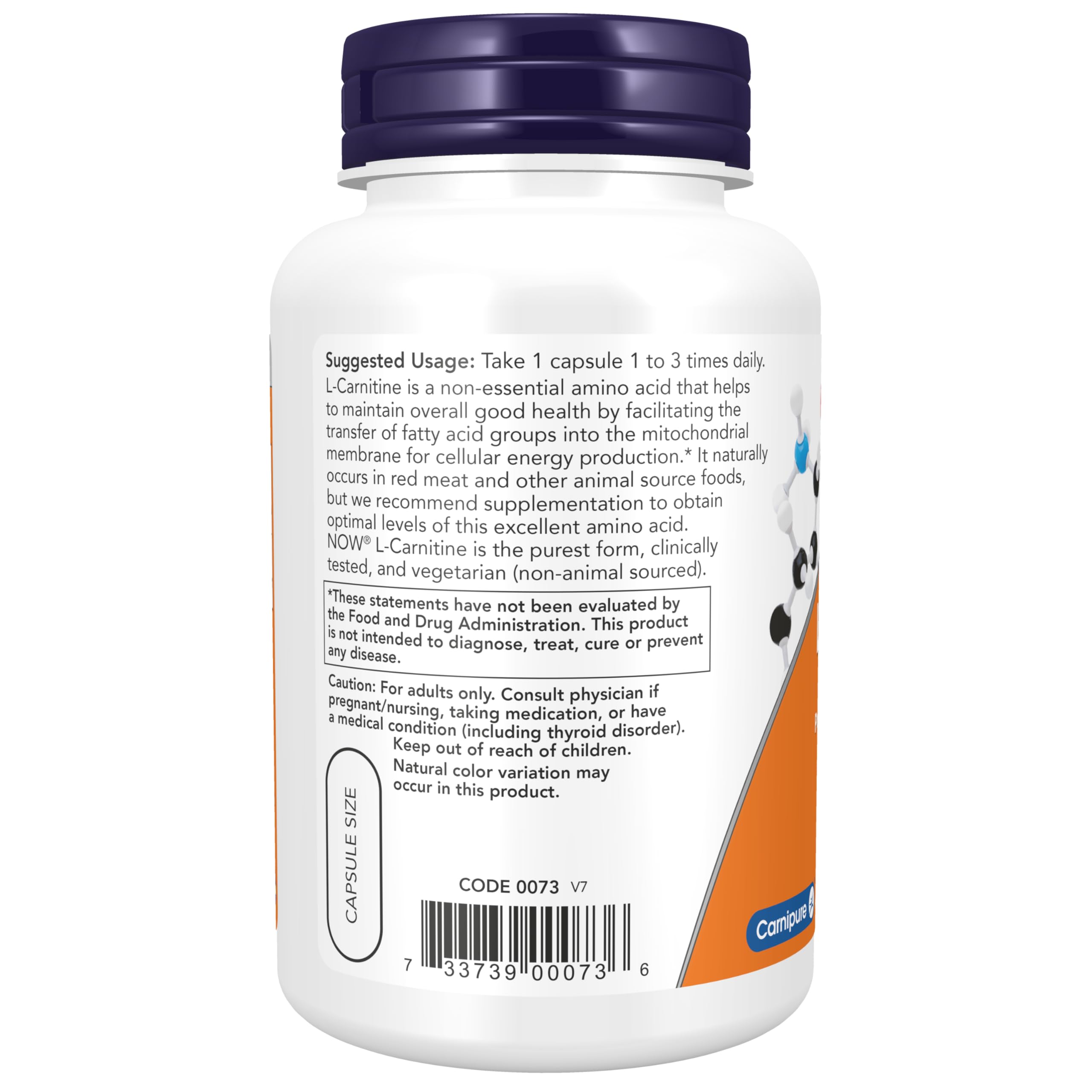 Foto 4 pulgar | Suplementos Now Foods L-carnitina 500 Mg De Aminoácidos 180 Cápsulas - Venta Internacional.