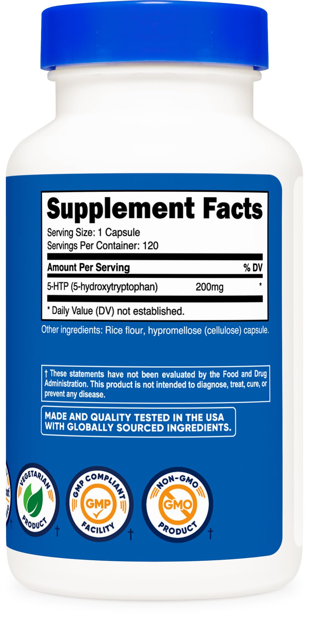 Foto 6 pulgar | Suplemento Nutricost 5-htp 200 Mg 120 Cápsulas Vegetarianas - Venta Internacional.