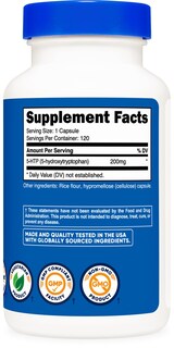 Foto 5 | Suplemento Nutricost 5-htp 200 Mg 120 Cápsulas Vegetarianas - Venta Internacional.