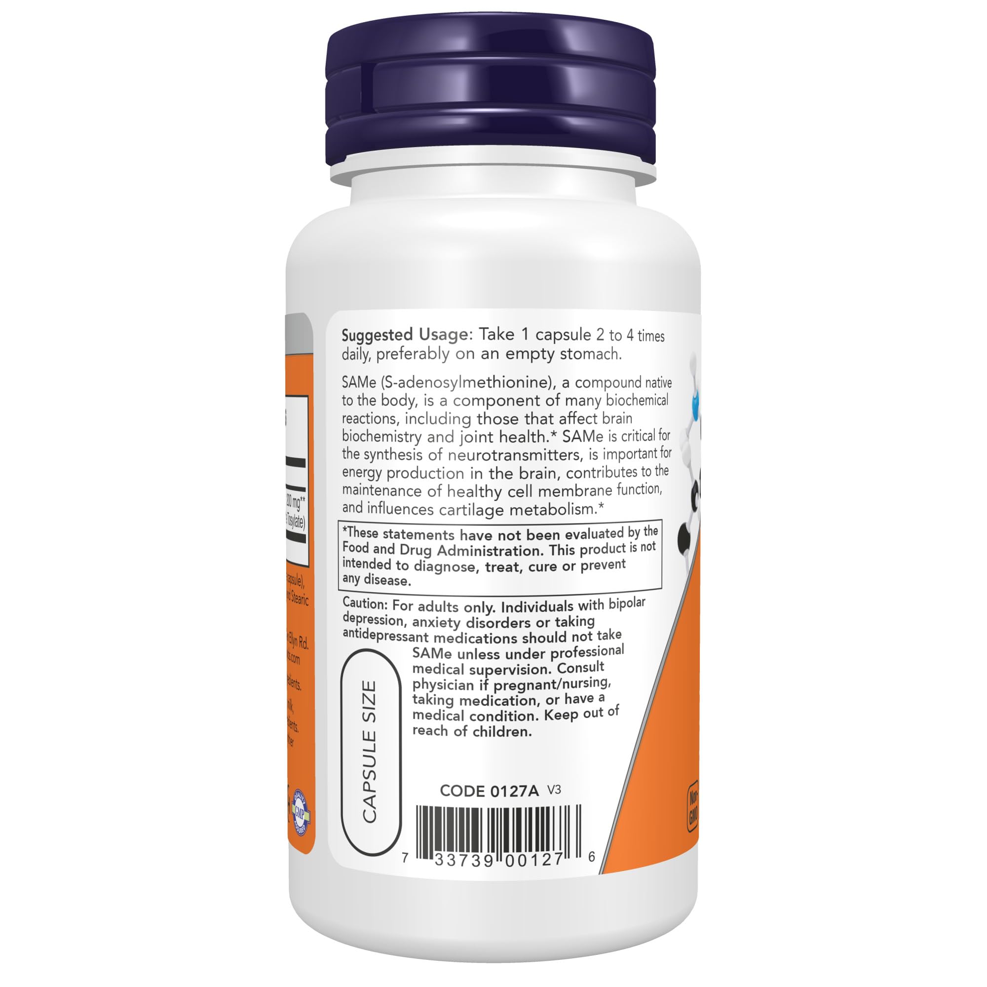 Foto 4 pulgar | Suplementos De Same (s-adenosil-l-metionina) De Now Foods 200 Mg - Venta Internacional.