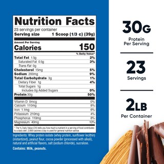 Foto 2 | Proteína En Polvo Nutricost, Proteína De Suero Aislada, Chocolate, Mantequilla De Maní, 907 G - Venta Internacional.